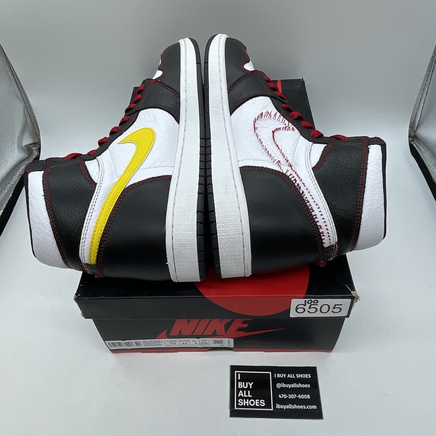 Size 10 - Air Jordan 1 Retro OG High Defiant Black White Leather (CD6579-071)