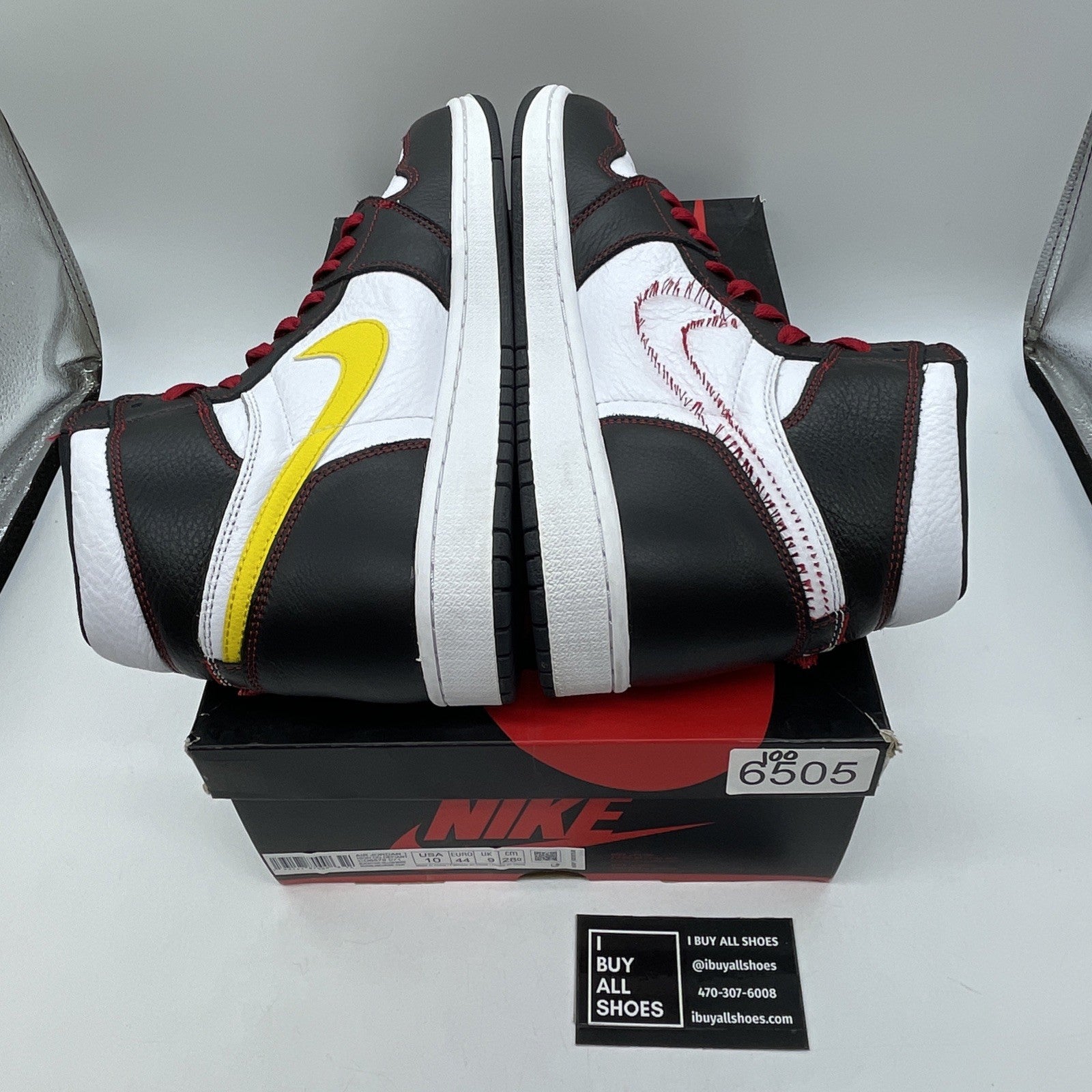 Size 10 - Air Jordan 1 Retro OG High Defiant Black White Leather (CD6579-071)