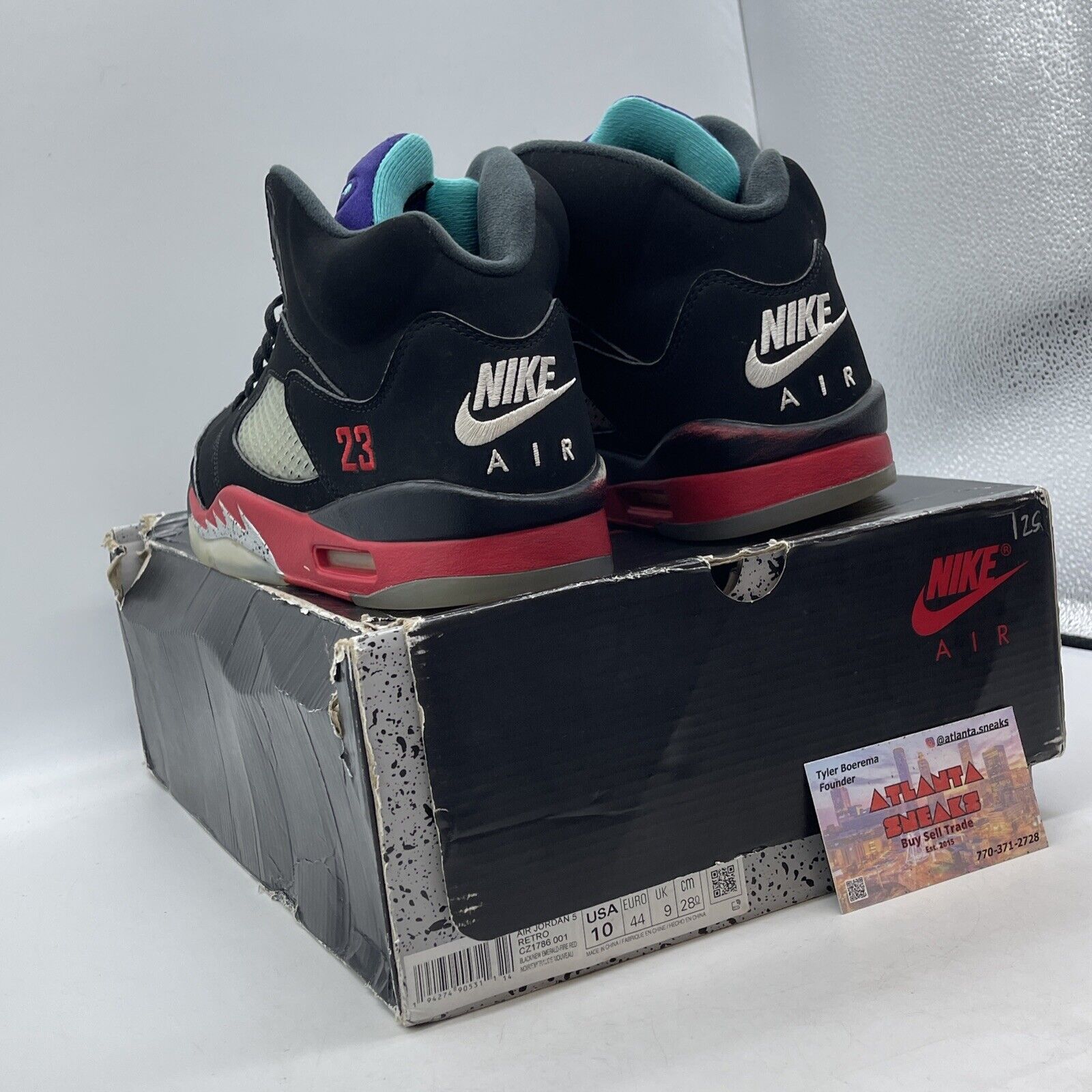 Size 10 - Jordan 5 Retro Top 3 Black 2020 Purple Blue Red Suede (CZ1786-001)