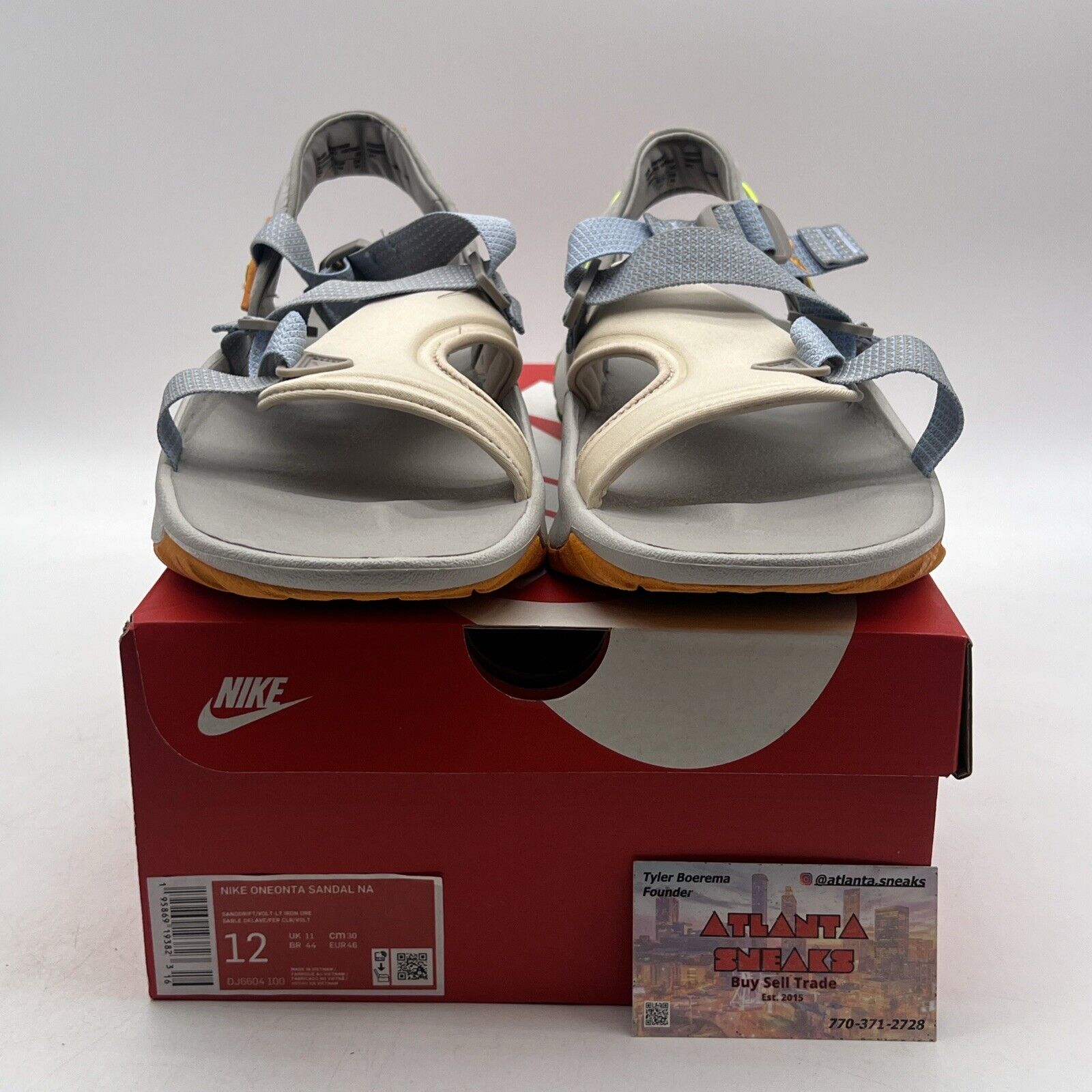 Size 12 -Nike Oneonta Men’s Trail Sandals DJ6604-100 Grey Blue Orange Green Shoe