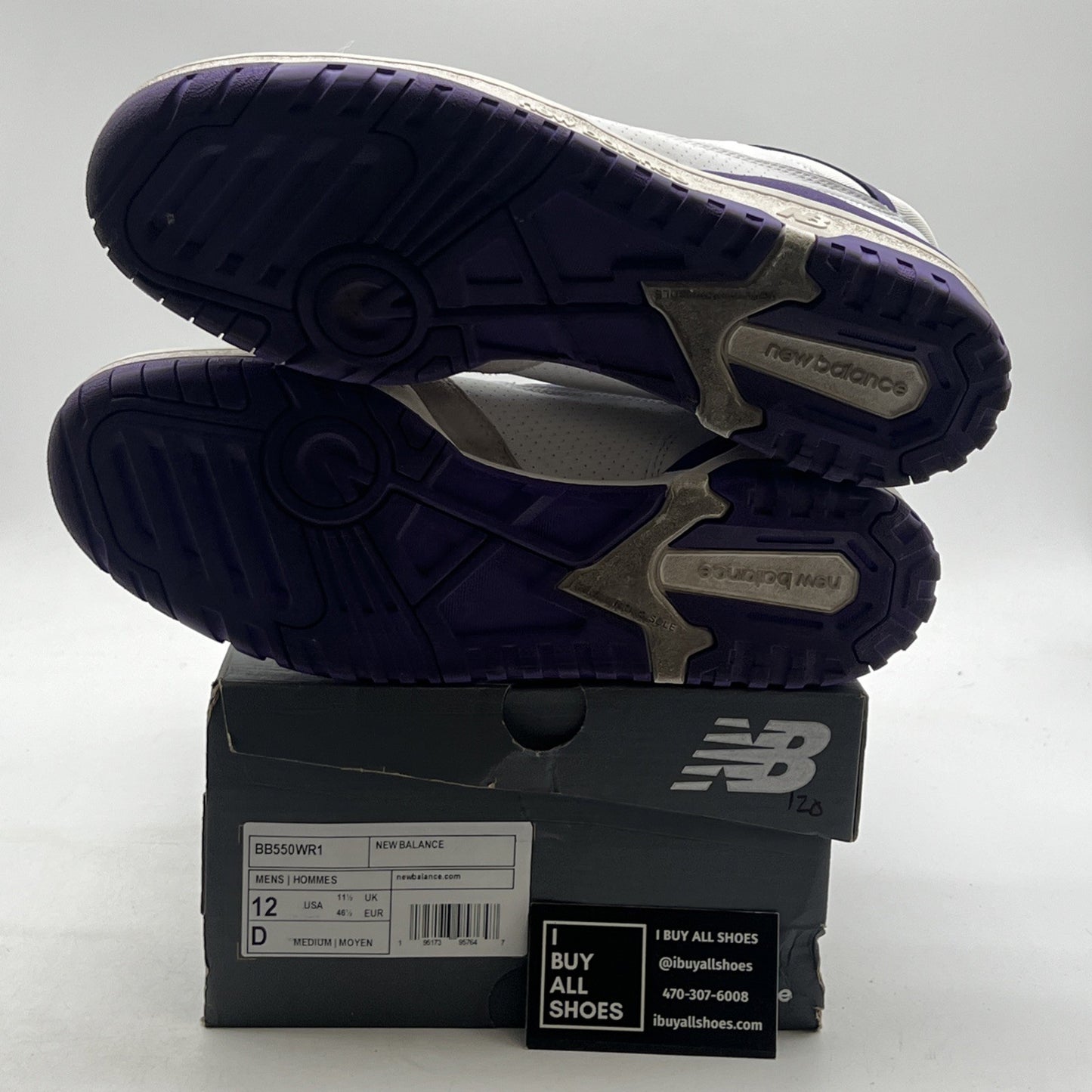 Size 12 - New Balance 550 White Purple (BB550WR1)