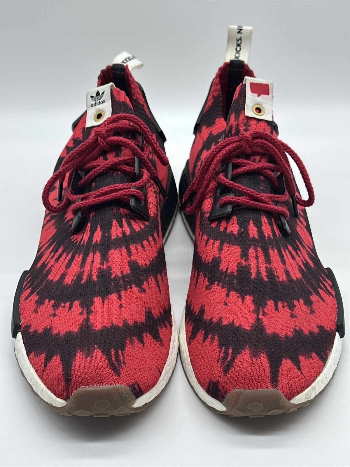 Size 12 - adidas NMD Runner Primeknit x Nice Kicks Red White 2016 Black Tie Dye