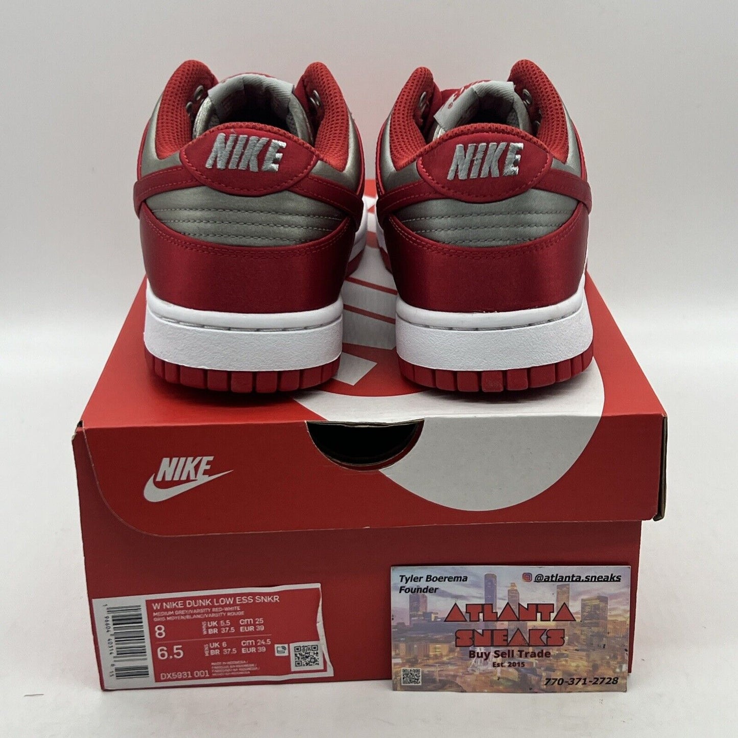 Wmns Nike Dunk Low Satin UNLV Size 8 Brand New Og All