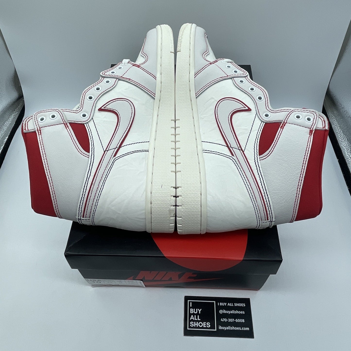 Size 10 - Air Jordan 1 Retro OG High Phantom White Red Suede (555088-160)
