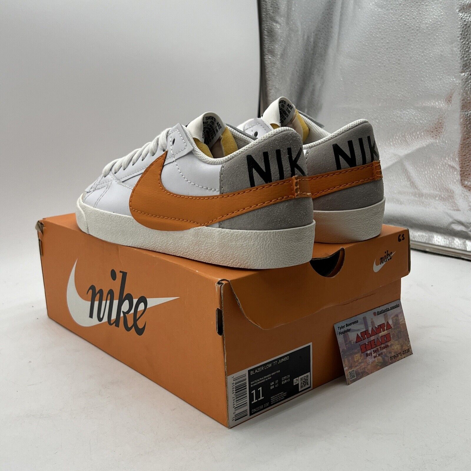 Size 11 - Nike Blazer '77 Jumbo Low White Alpha Orange (DN2158-100)