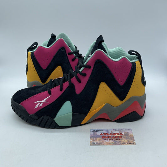 Size 13 - Reebok Kamikaze 2 1996 All Star Black Pink Yellow Blue Suede (H01316)