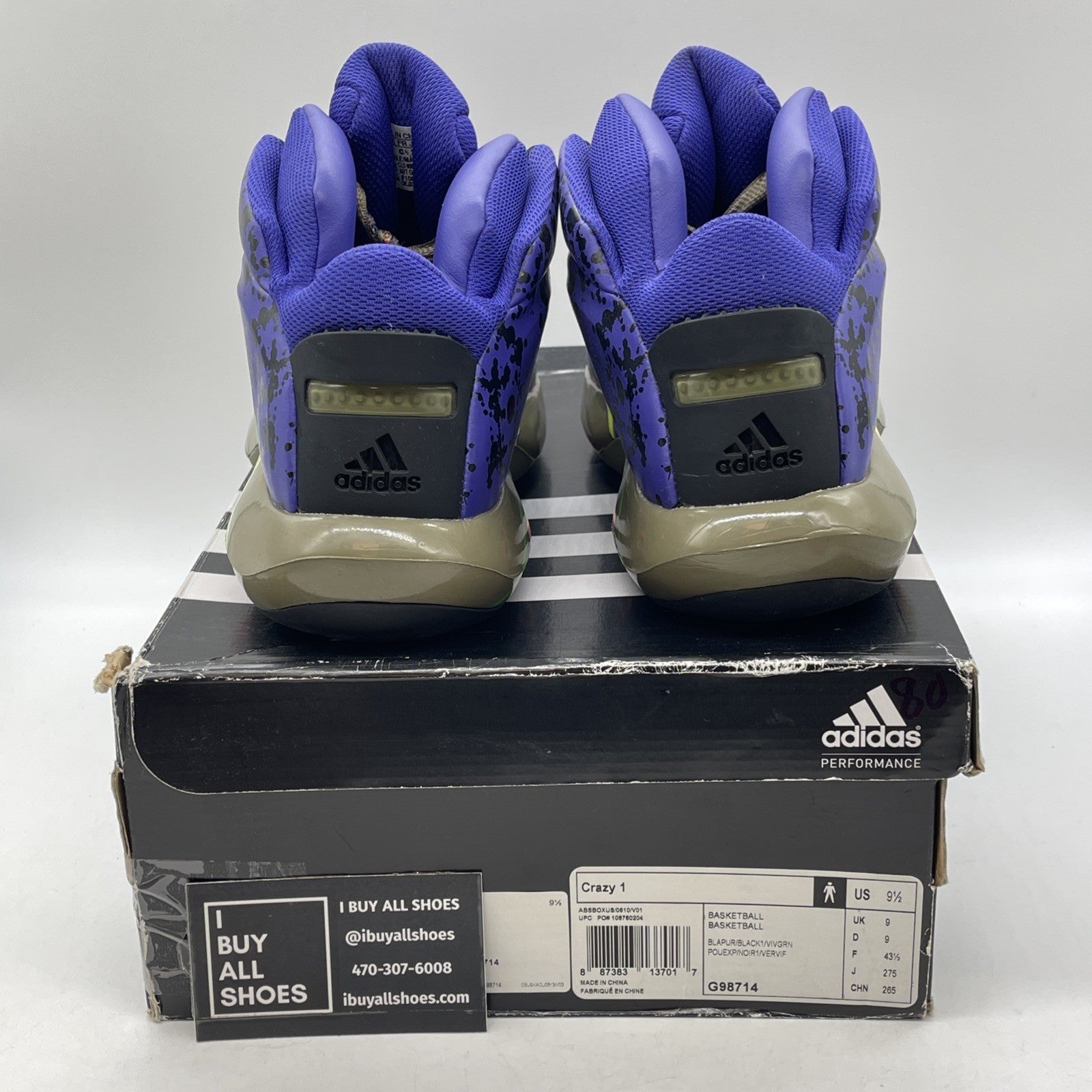 Size 9.5 - ADIDAS Crazy  1 KOBE BRYANT PE Purple All Star Game ASG (G9871)