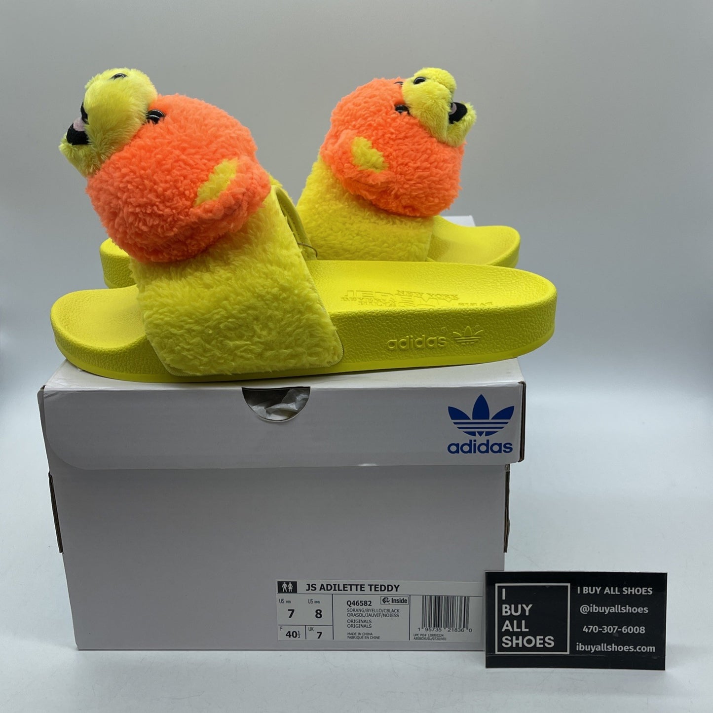 Size 7 - Adidas x Jeremy Scott Teddy Bear Slides Adilette Sandals (Q46582)