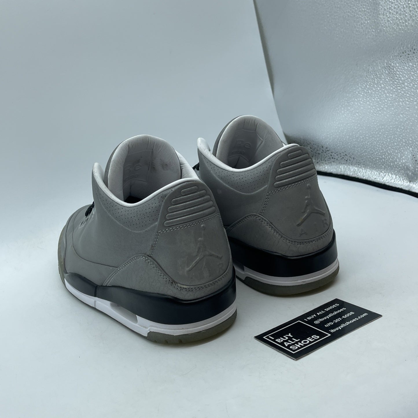 Size 9 - Air Jordan 3 5Lab3 Reflective Silver Black Leather (631603-003)