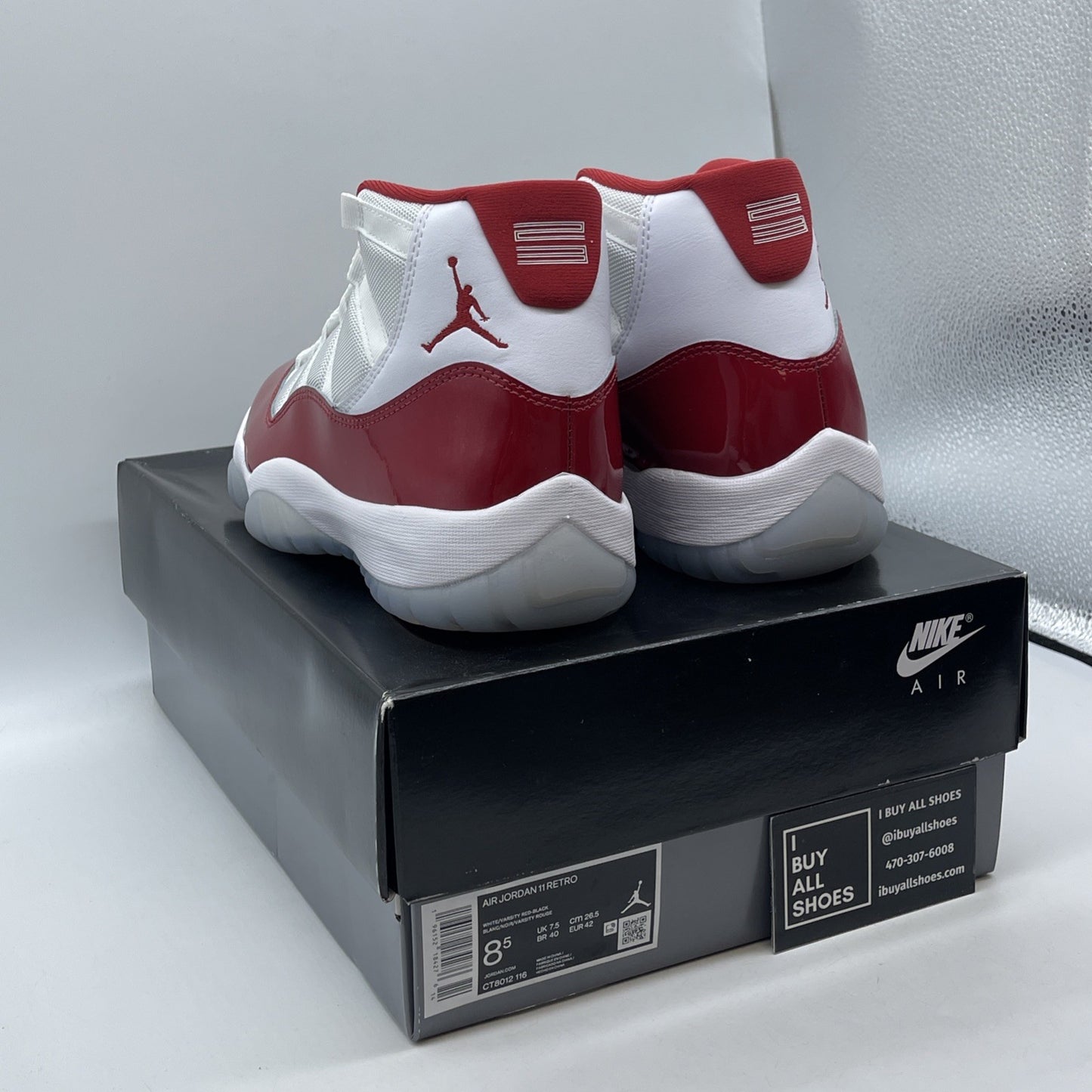 Size 8.5 - Jordan 11 Retro High Cherry White Leather (CT8012-116)