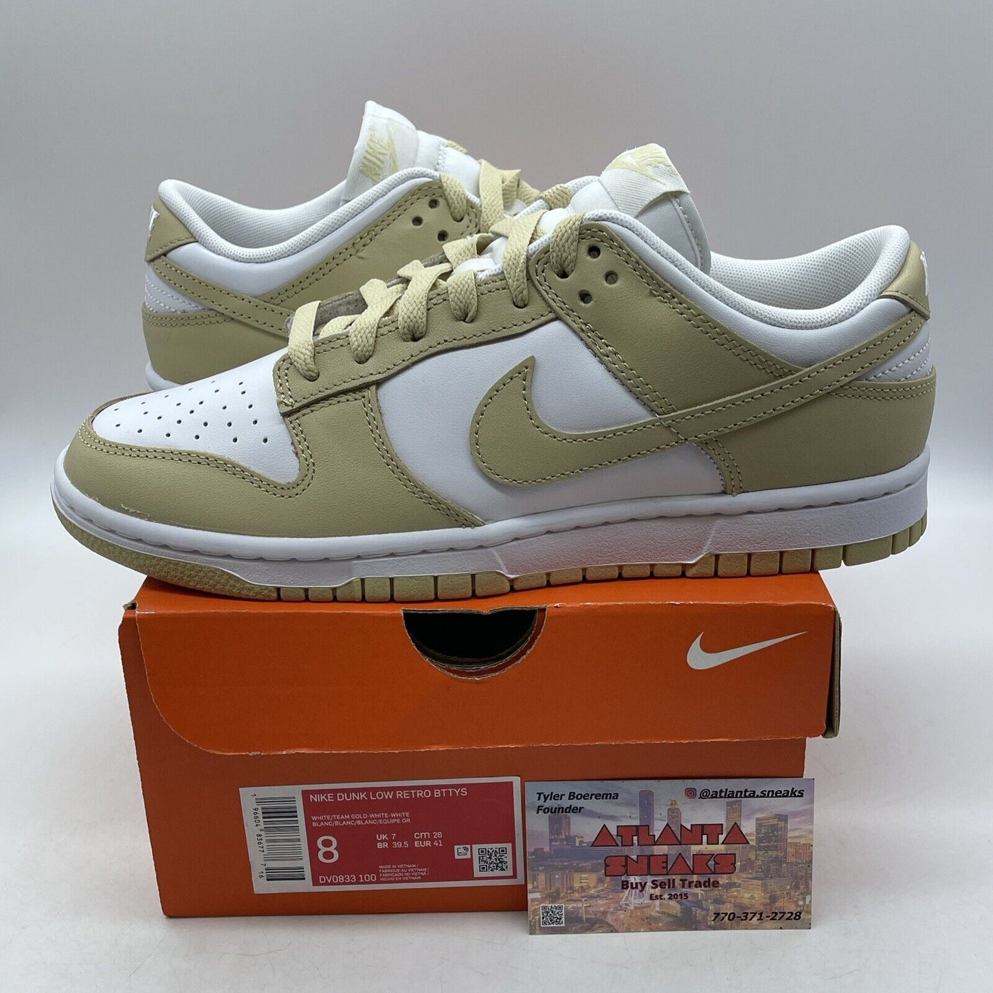 Size 8 - Nike Dunk Low Team Gold White Leather (DV0833-100)