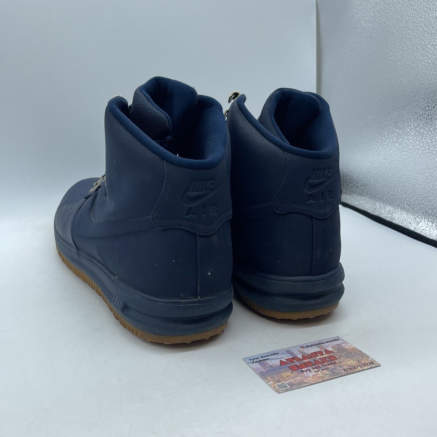 Size 13 - Nike Lunar Force 1 Duckboot 18 Obsidian Gum Blue Suede (BQ7930-400)