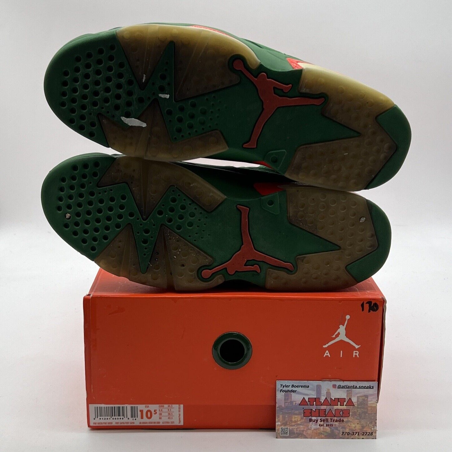 Size 10.5 - Air Jordan 6 Retro NRG Green Suede Gatorade (AJ5986-335)