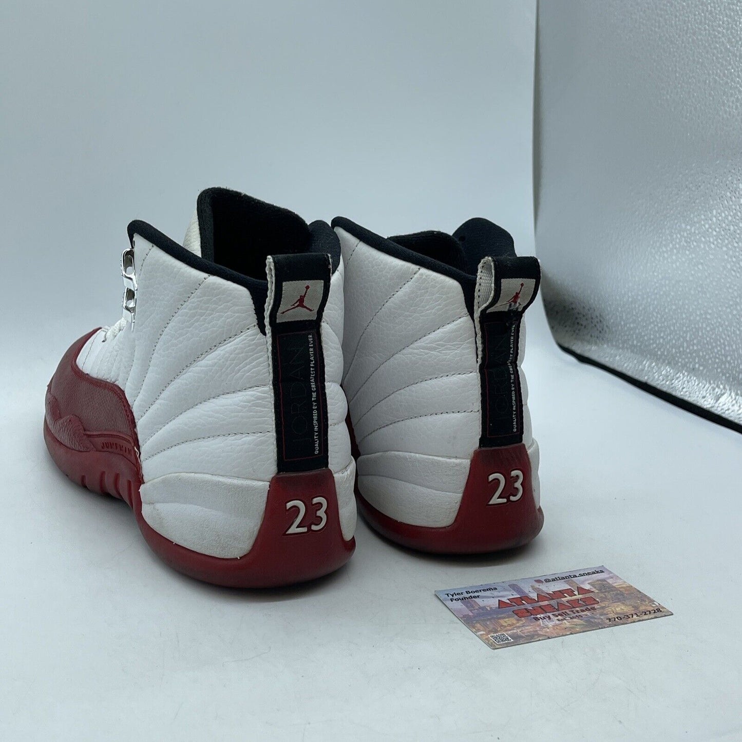 Size 8 - Air Jordan 12 Retro 2009 Cherry Black White Leather Suede (130690-110)