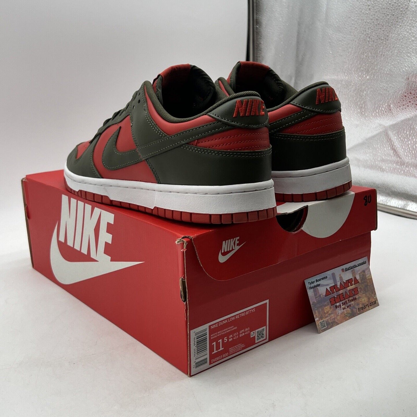 Size 11.5 - Nike Dunk Low Cargo Khaki Mystic Red (DV0833-600)