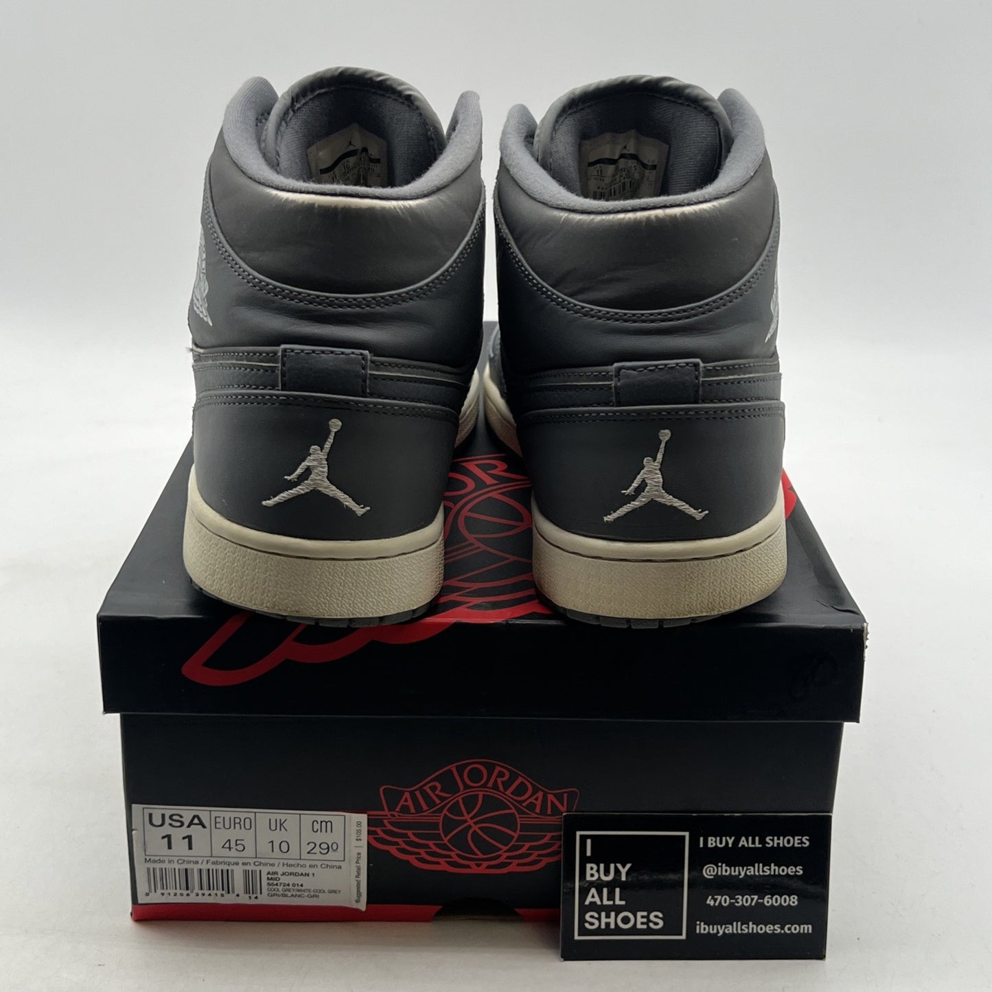 Size 11 - Air Jordan 1 Retro Mid Cool Grey (554724-014)