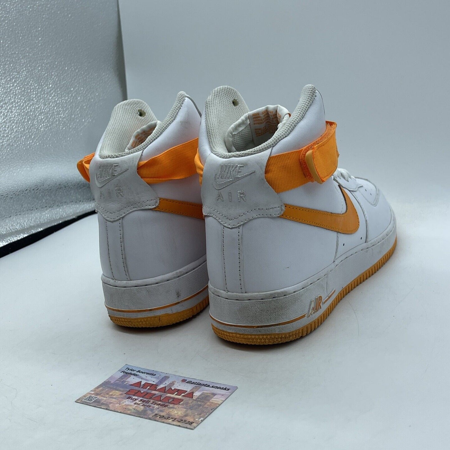 Size 9 - Air Force 1 High White Vivid Orange White Leather (315121-180)