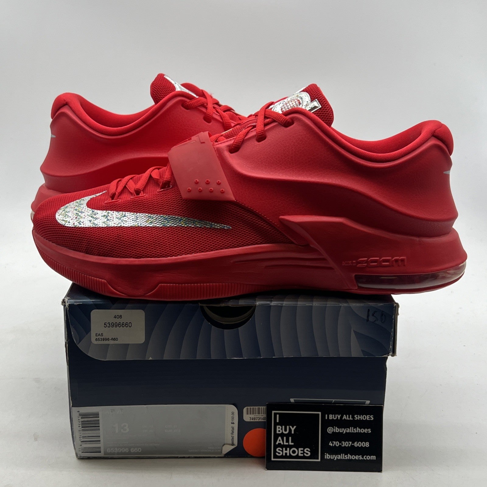 Size 13 - Nike KD 7 Kevin Durant Global Game Red (653996-660)