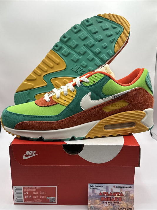 Size 14 - Nike Air Max 90 SE Running Club - Roma Green 2021