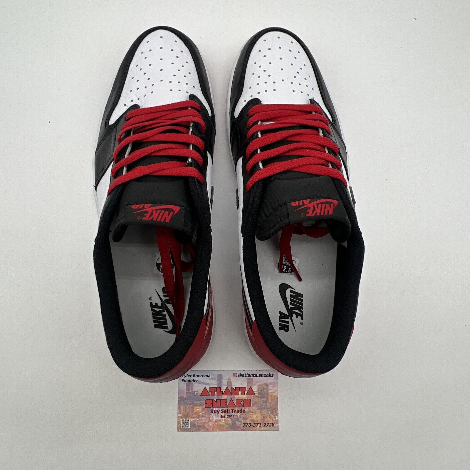 Size 12.5 - Air Jordan 1 Retro OG Low Black Toe Red White Leather (CZ0790-106)