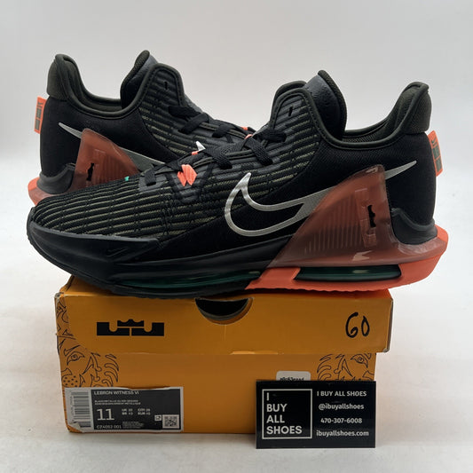 Size 11 - Nike LeBron Witness 6 Black Sequoia Crimson Pulse (CZ4052-001)