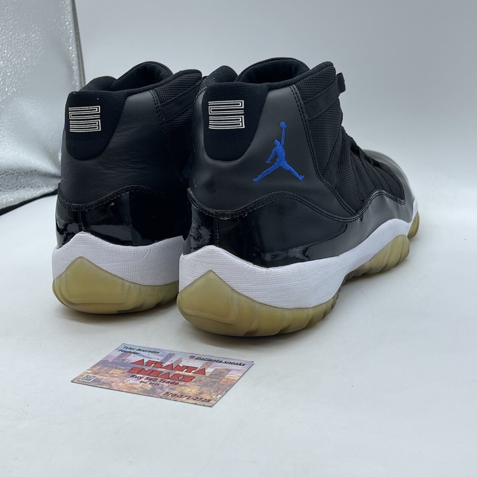 Size 12 - Air Jordan 11 Retro 2009 Space Jam Blue Black Suede White (378037-041)