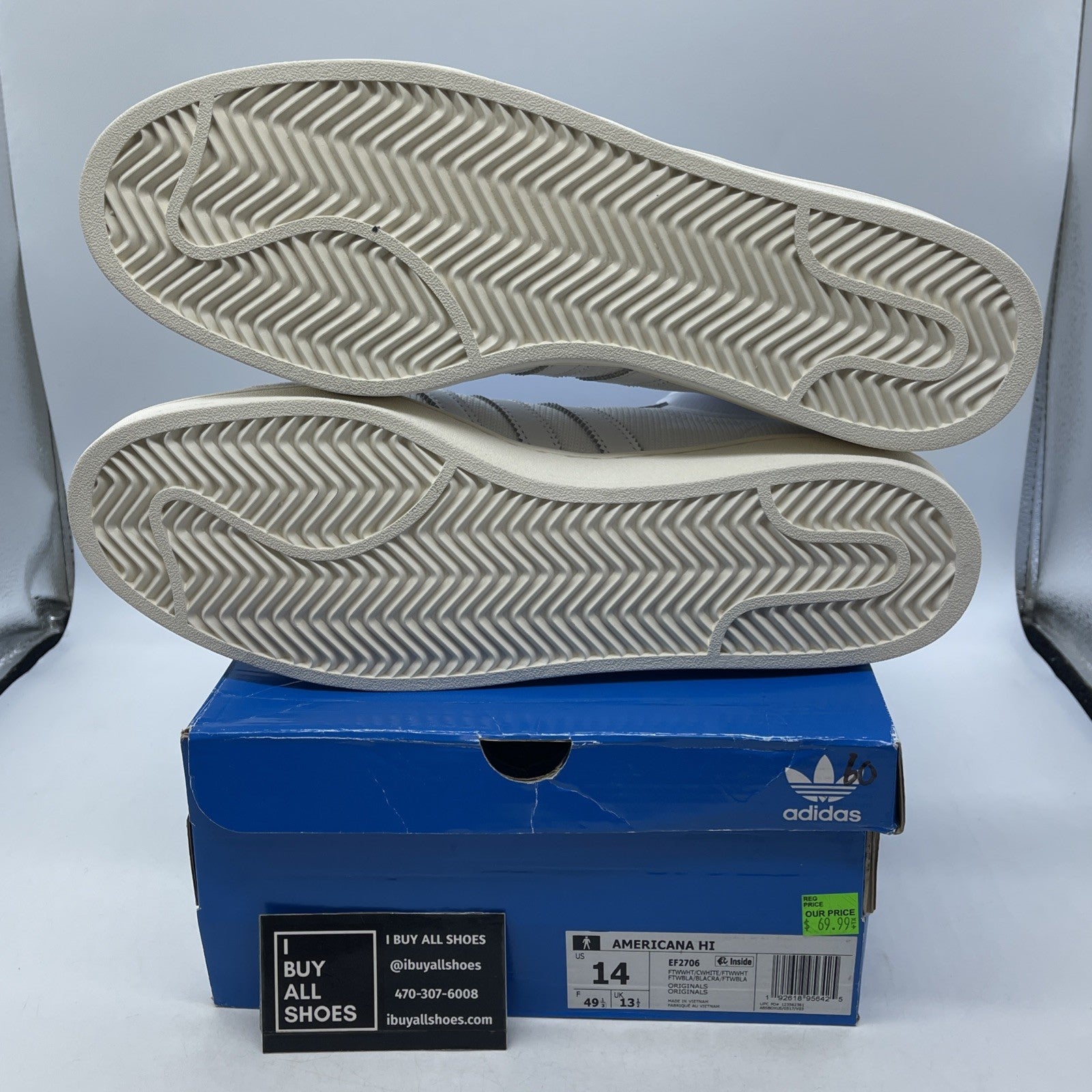 Size 14 - adidas Americana HI White (EF2706)