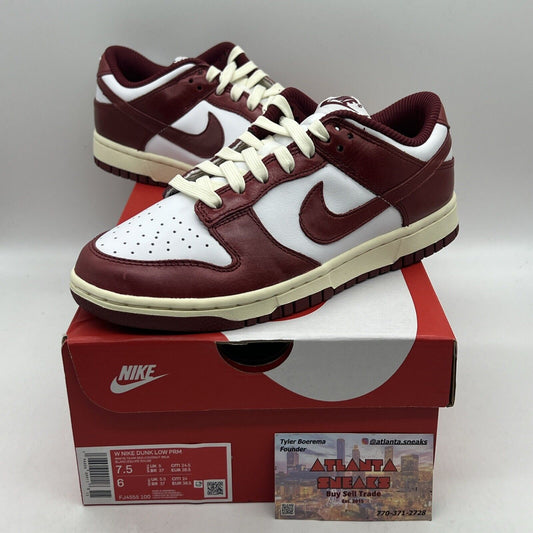 Nike Dunk Low Premium Vintage Team Red White FJ4555-100 Women Size 7.5 Brand New