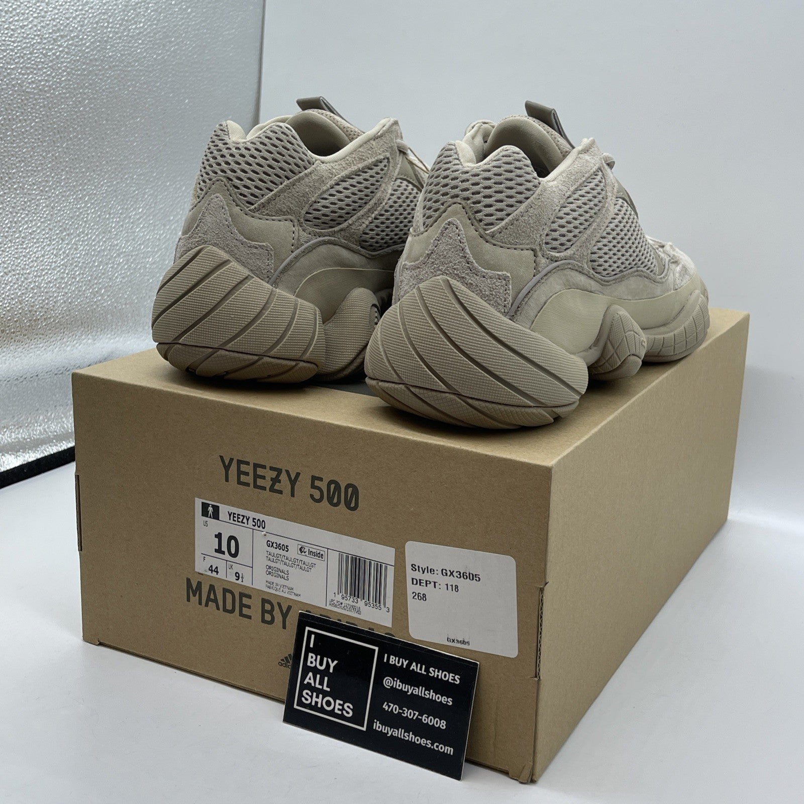 Size 10 - adidas Yeezy 500 Taupe Light Suede Leather (GX3605)