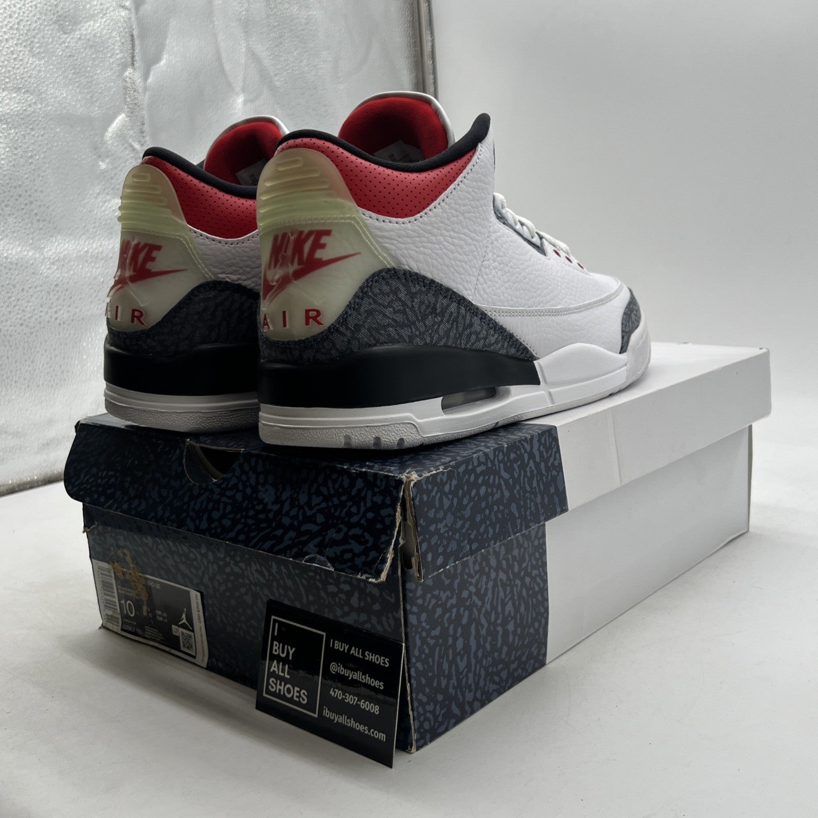 Size 10 - Air Jordan 3 Retro Denim SE Fire Red 2020 (CZ6431-100)