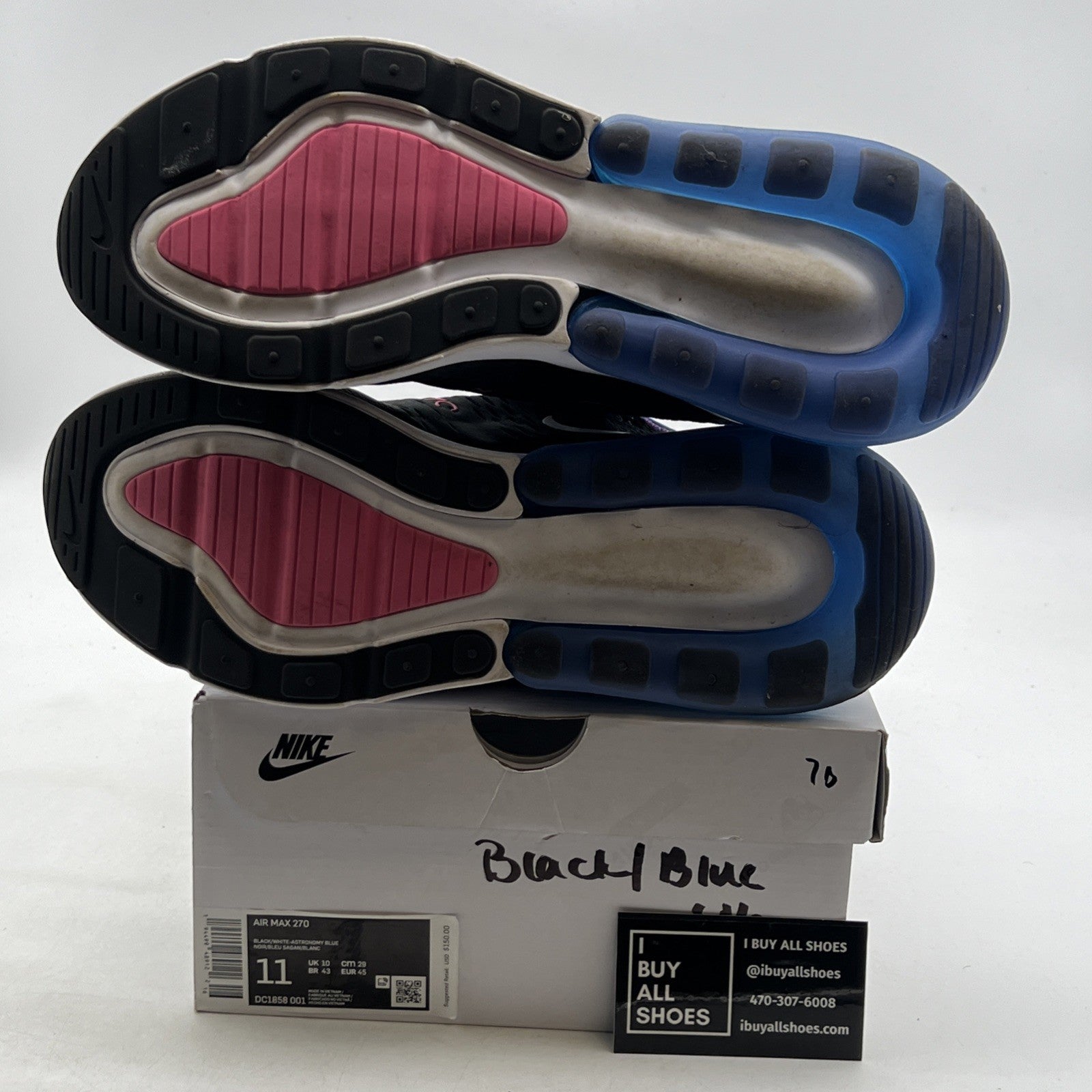 Size 11 - Nike Air Max 270 Black Astronomy Blue (DC1858-001)