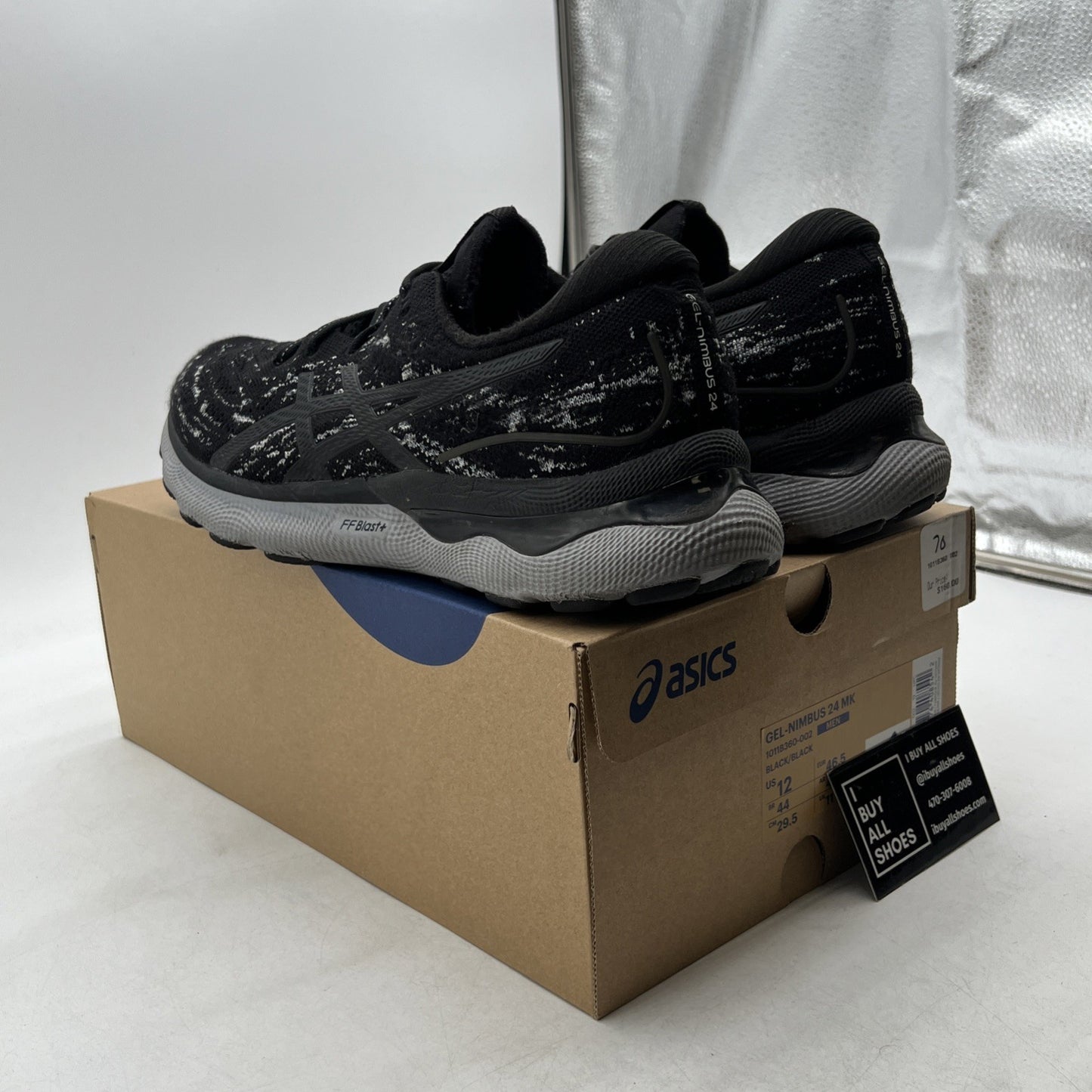 Size 12 - ASICS GEL-NIMBUS™ 24 MK Running Shoes in Black/Black (1011B360-002)