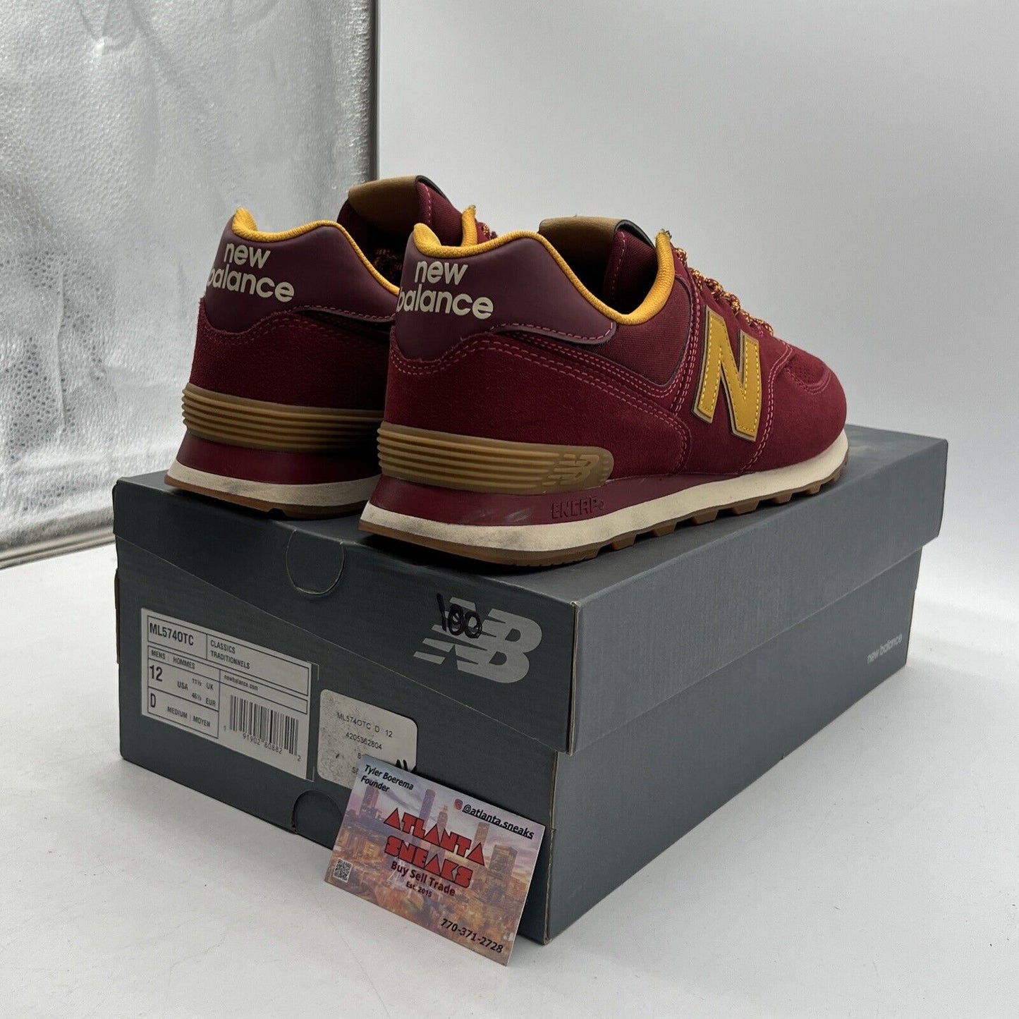 Size 13 - New Balance 574 Outdoor Pack - Burgundy Yellow Suede (ML574OTC)