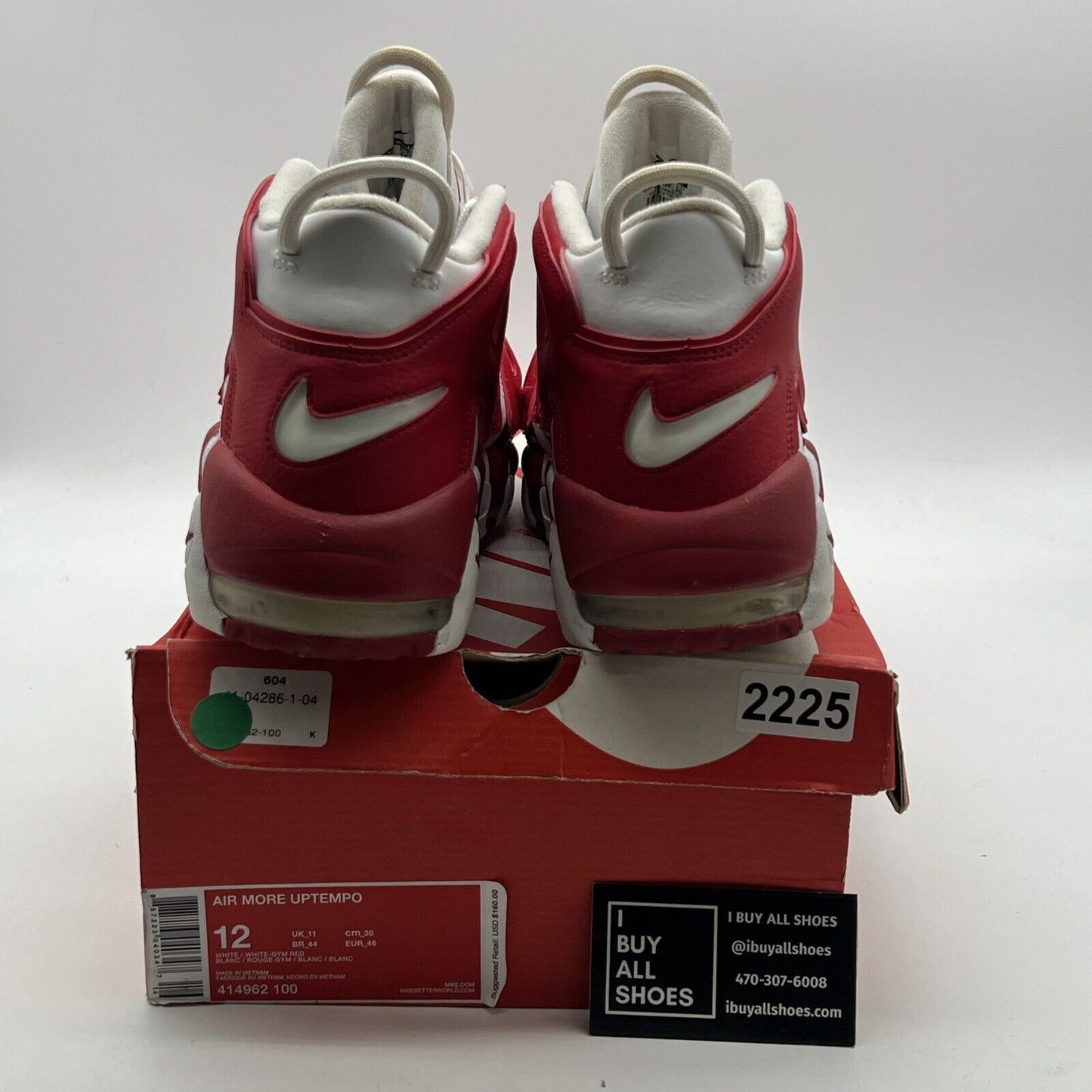 Size 12 - Nike Air More Uptempo White Red (414962-100)
