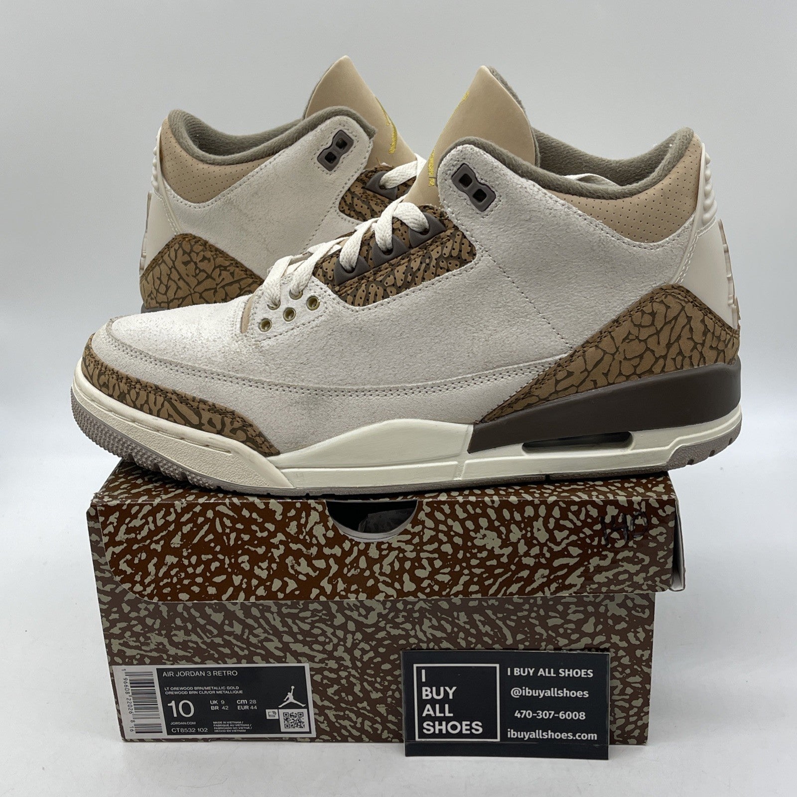 Size 10 - Jordan 3 Retro Low Palomino Brown Suede (CT9542-102)