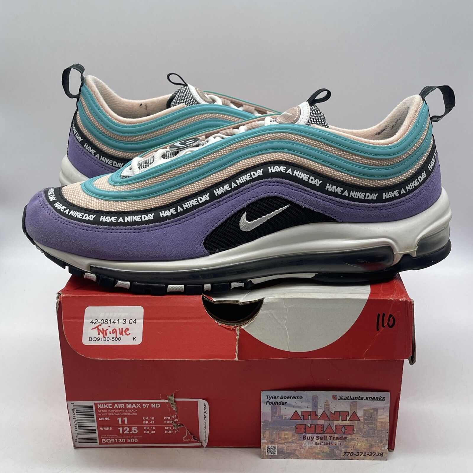 Size 11 - Nike Air Max 97 Have a Nike Day Blue White Suede Leather (BQ9130-500)