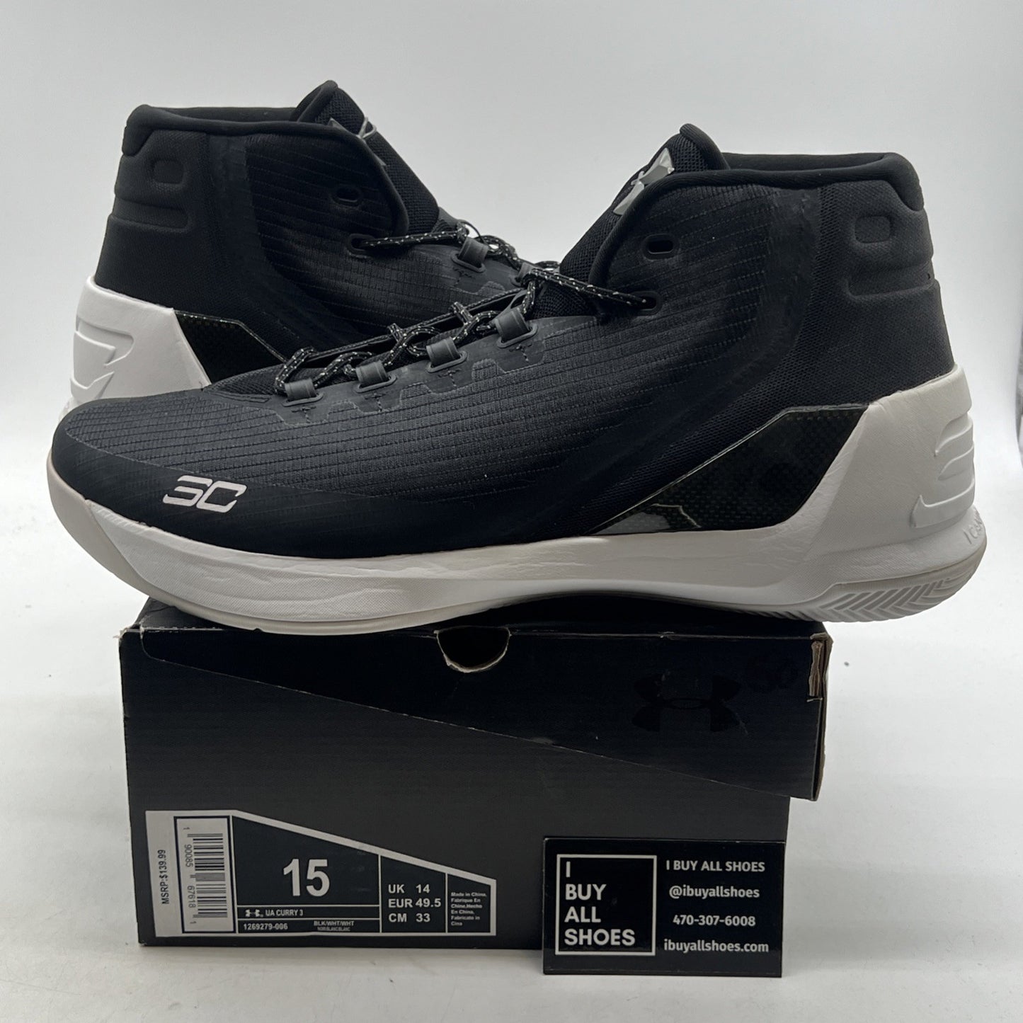 Size 15 - Under Armour Curry 3 Cyber Monday (1269279-006)