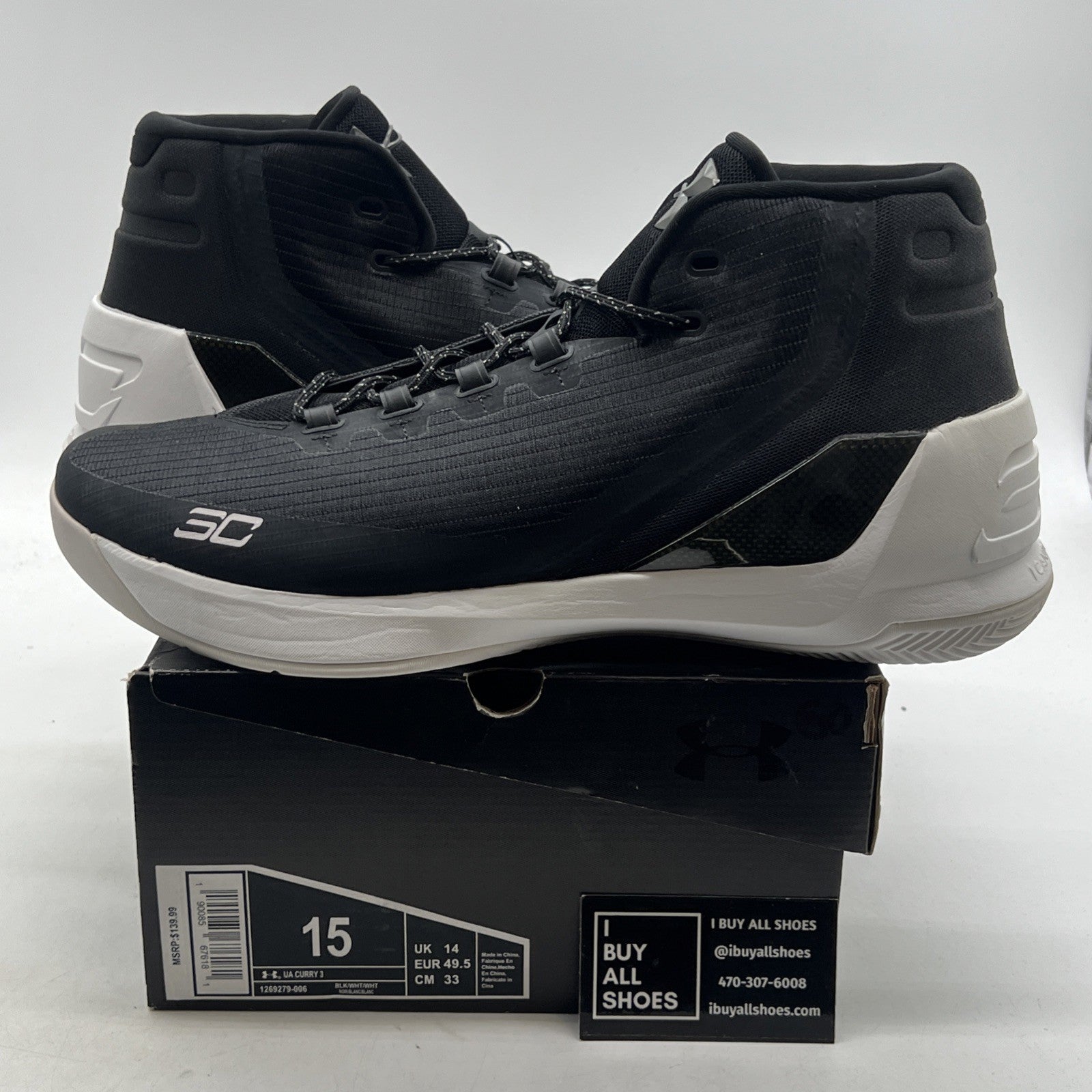 Size 15 - Under Armour Curry 3 Cyber Monday (1269279-006)
