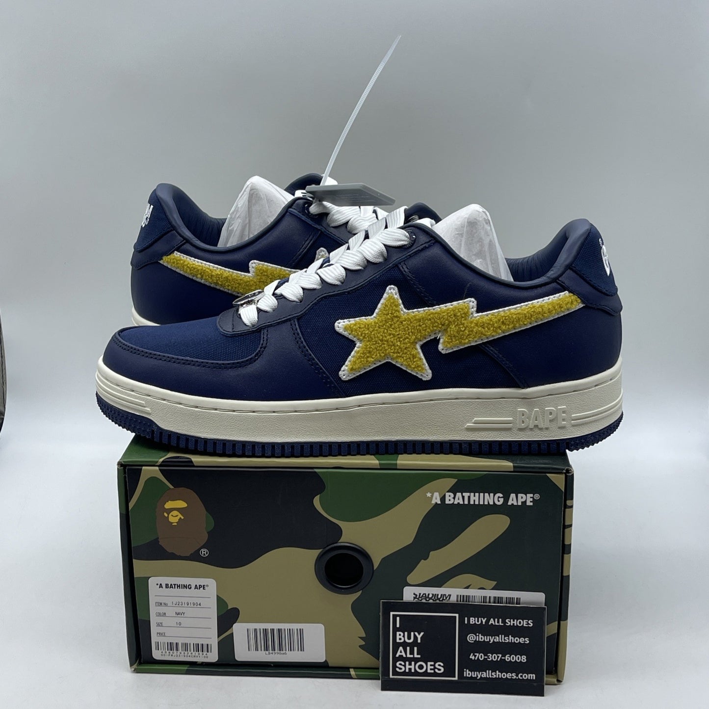 Size 10 - A Bathing Ape "BAPE x Stadium Goods" Bape Sta Navy (1J23-191-904)