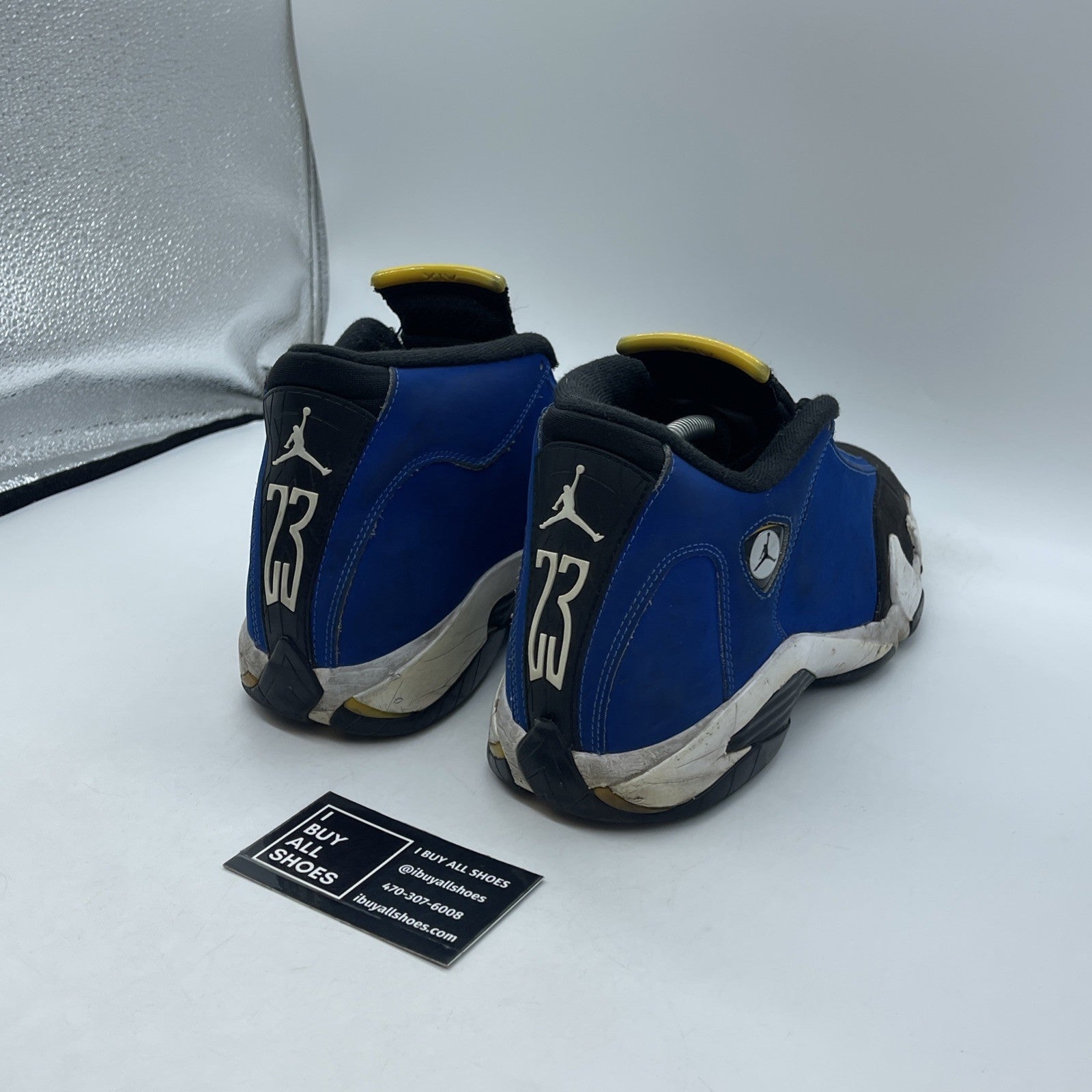 Size 9 - Air Jordan 14 Retro Laney Blue Black White Suede (487471-407)