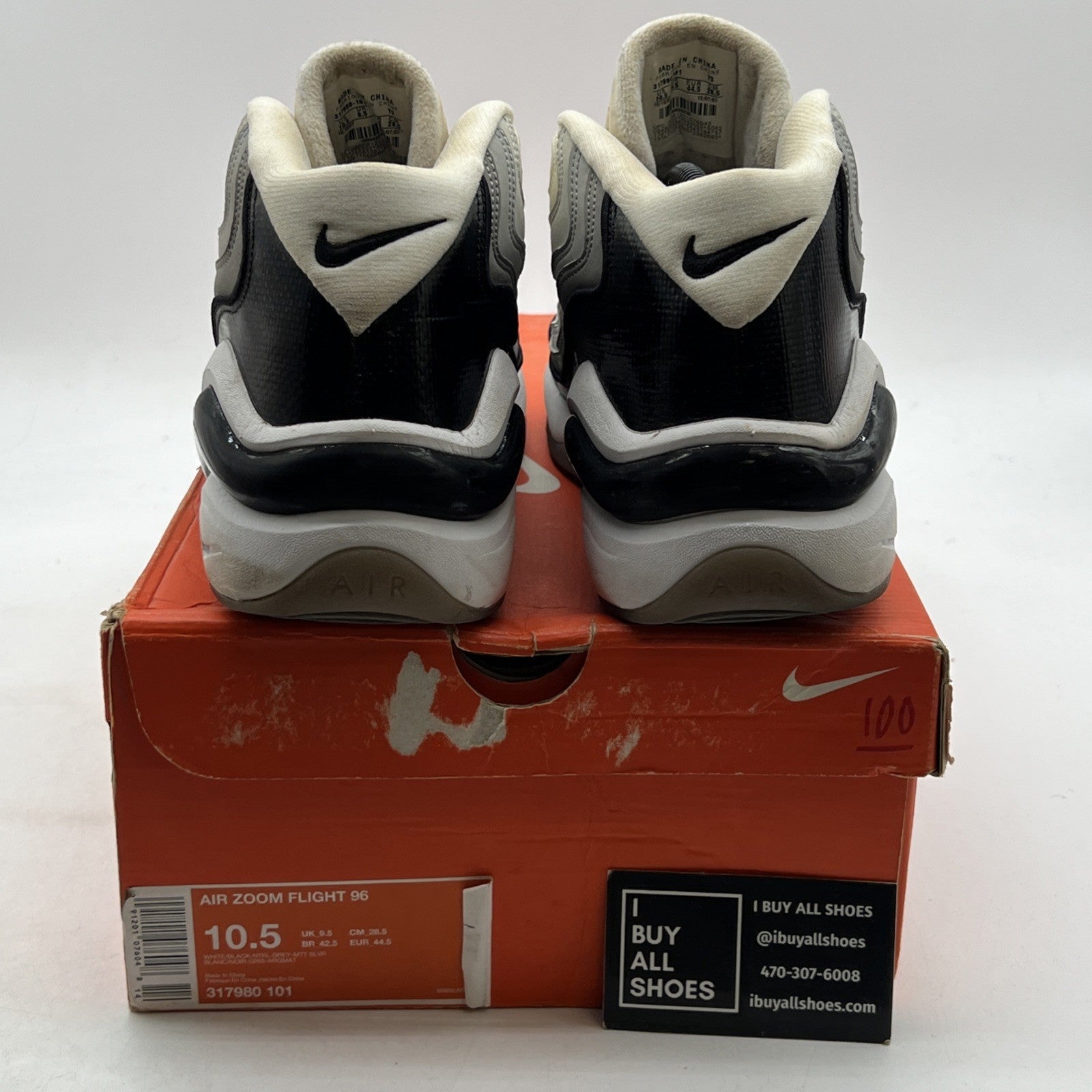 Size 10.5 - Nike Air Zoom Flight 96 White (317980-101)