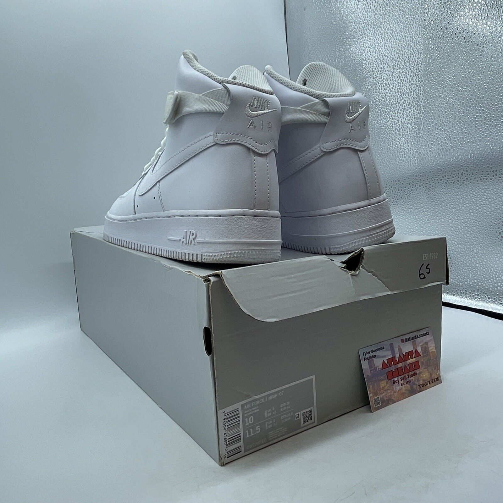 Size 10 - Nike Air Force 1 '07 High Triple White Leather (CW2290-111)