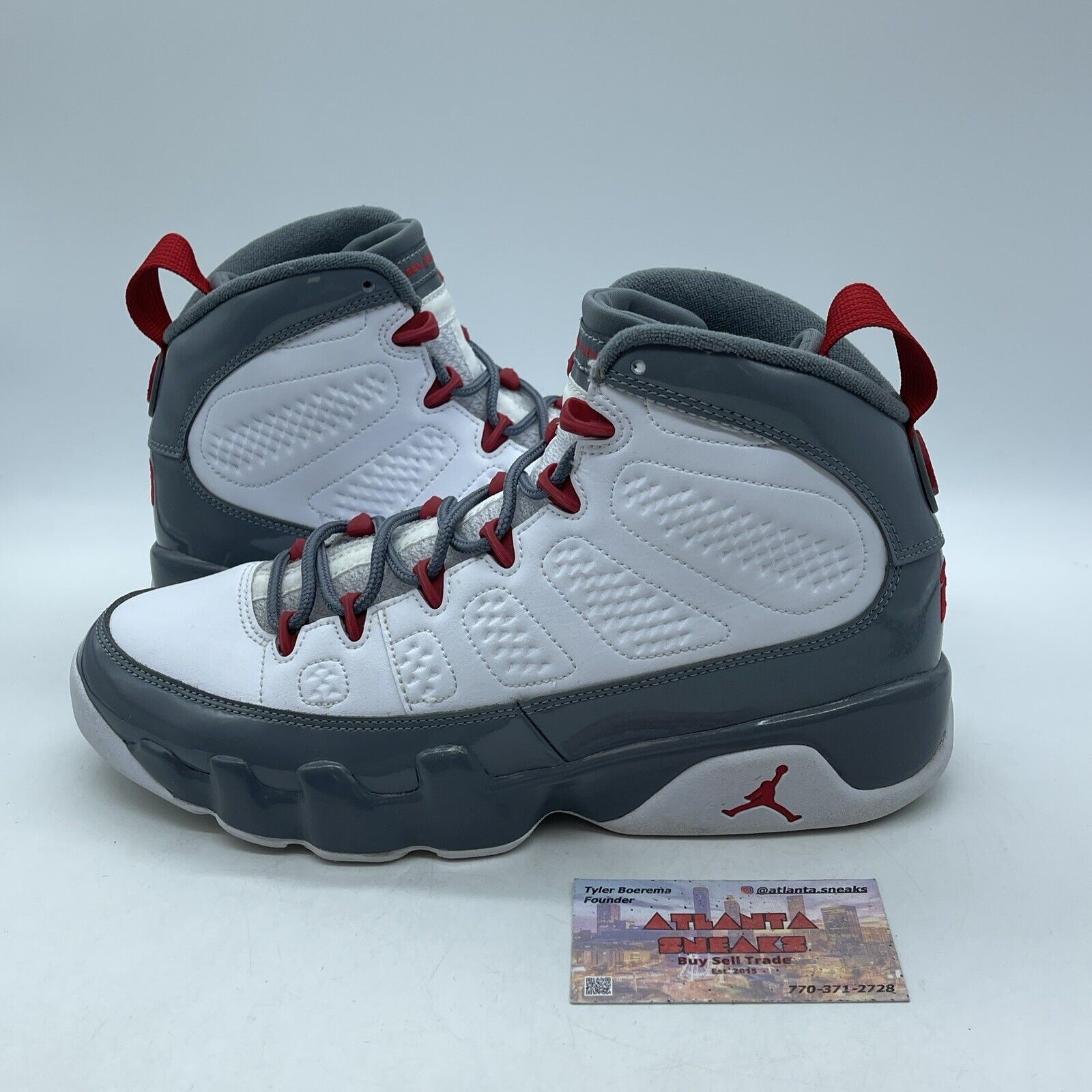 Size 9 - Jordan 9 Retro Mid Fire Red Grey White Leather (CT8019-162)