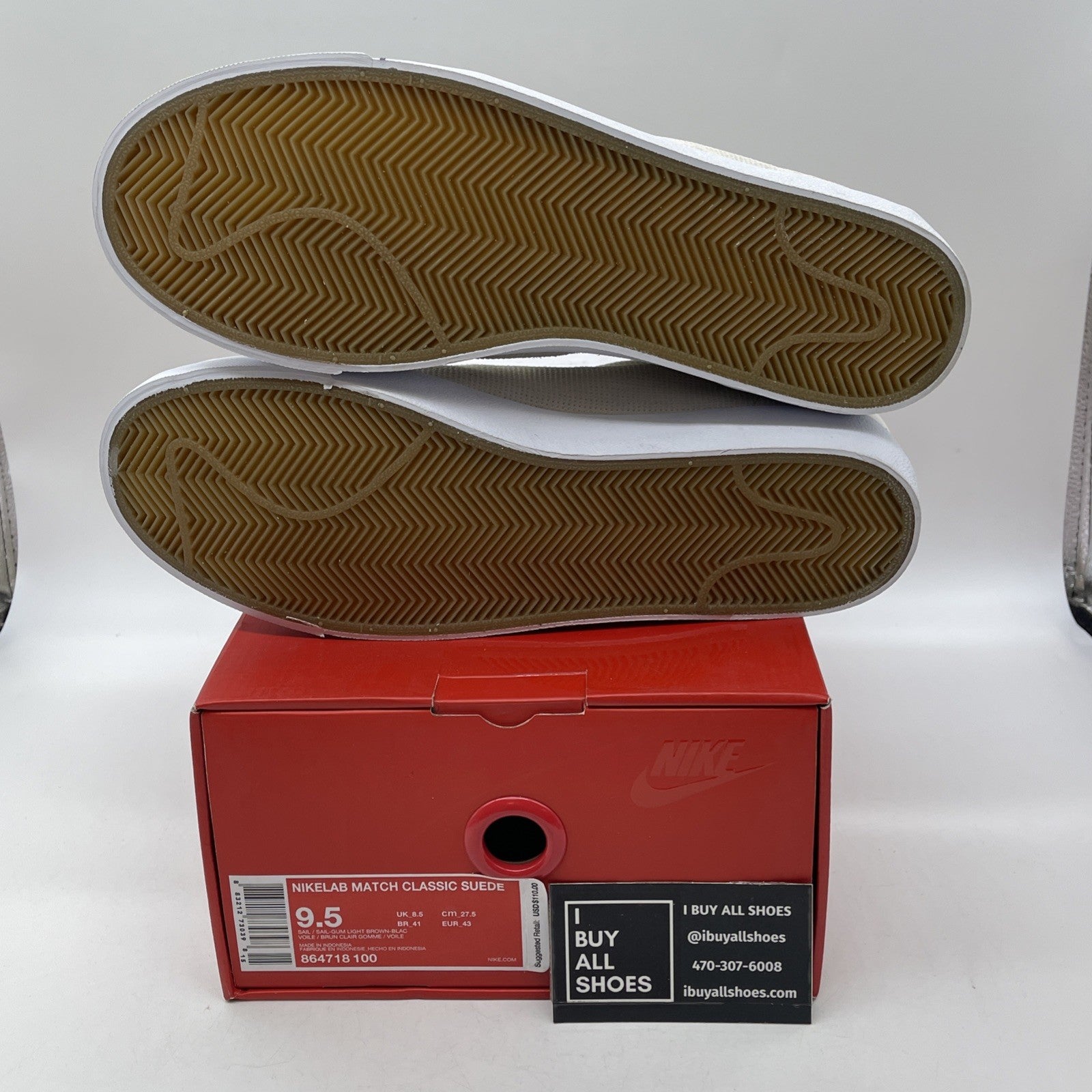 Size 9.5 - NikeLab Match Classic Suede Sail White (864718-100)
