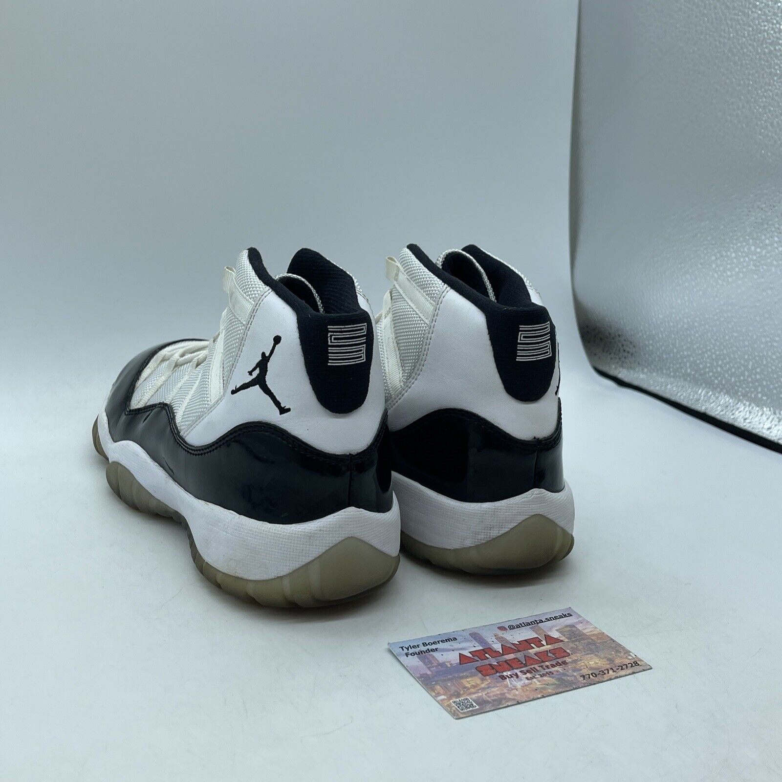 Size 7Y - Jordan 11 Retro Concord 2011 Black White Leather Suede (378038-107)