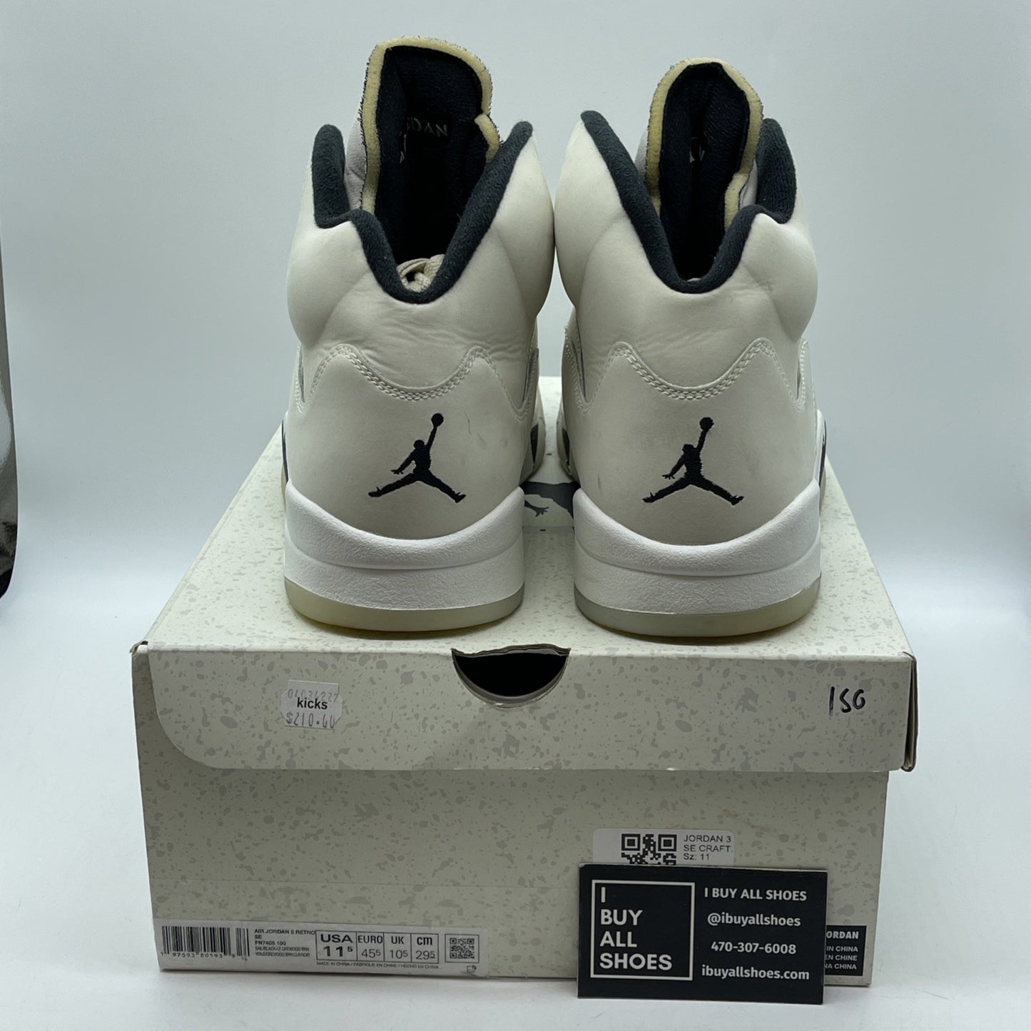 Size 11.5 - Air Jordan 5 Retro SE Sail White Tan Black Suede (FN7405-100)