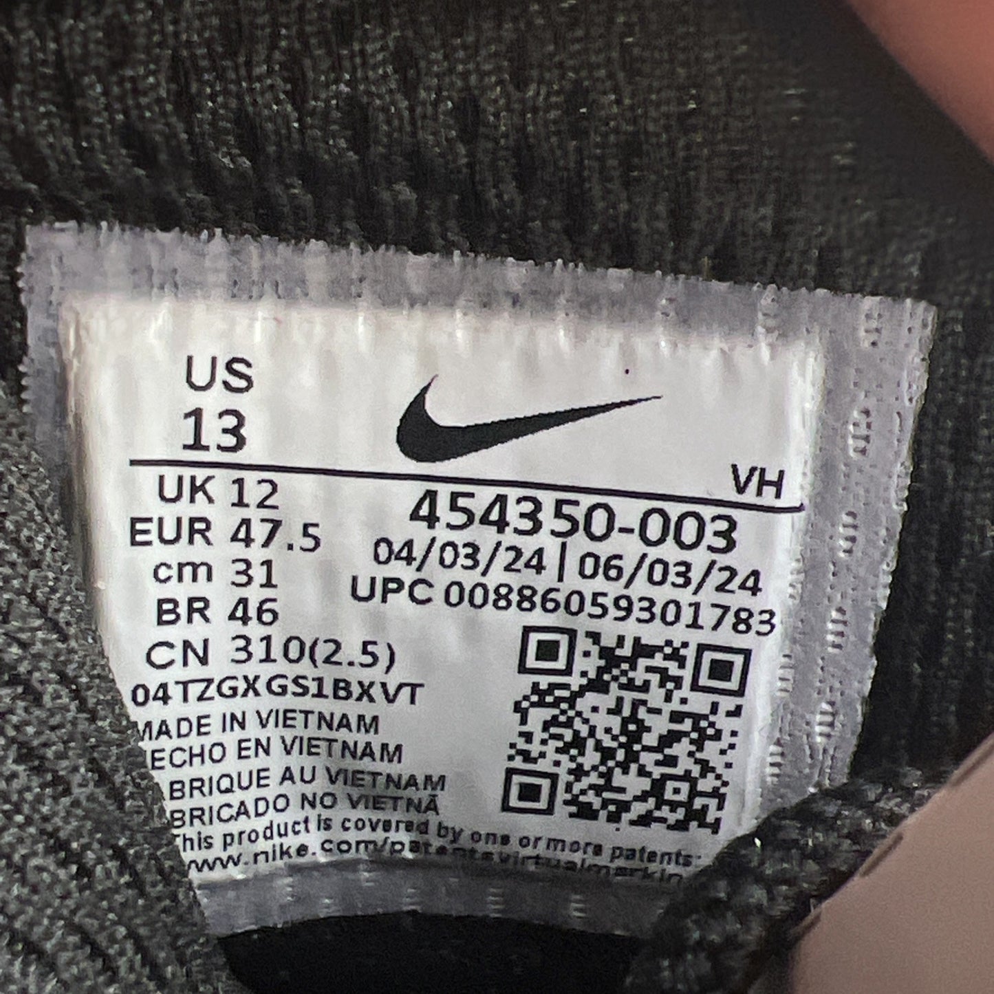 Size 13 - Nike Manoa Leather Black (454350-003)