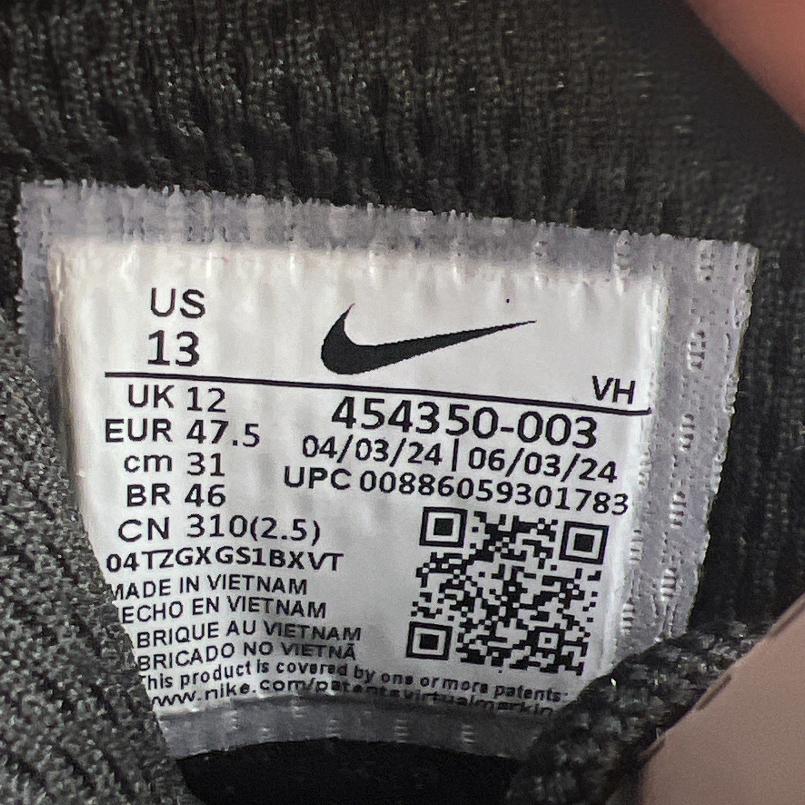 Size 13 - Nike Manoa Leather Black (454350-003)