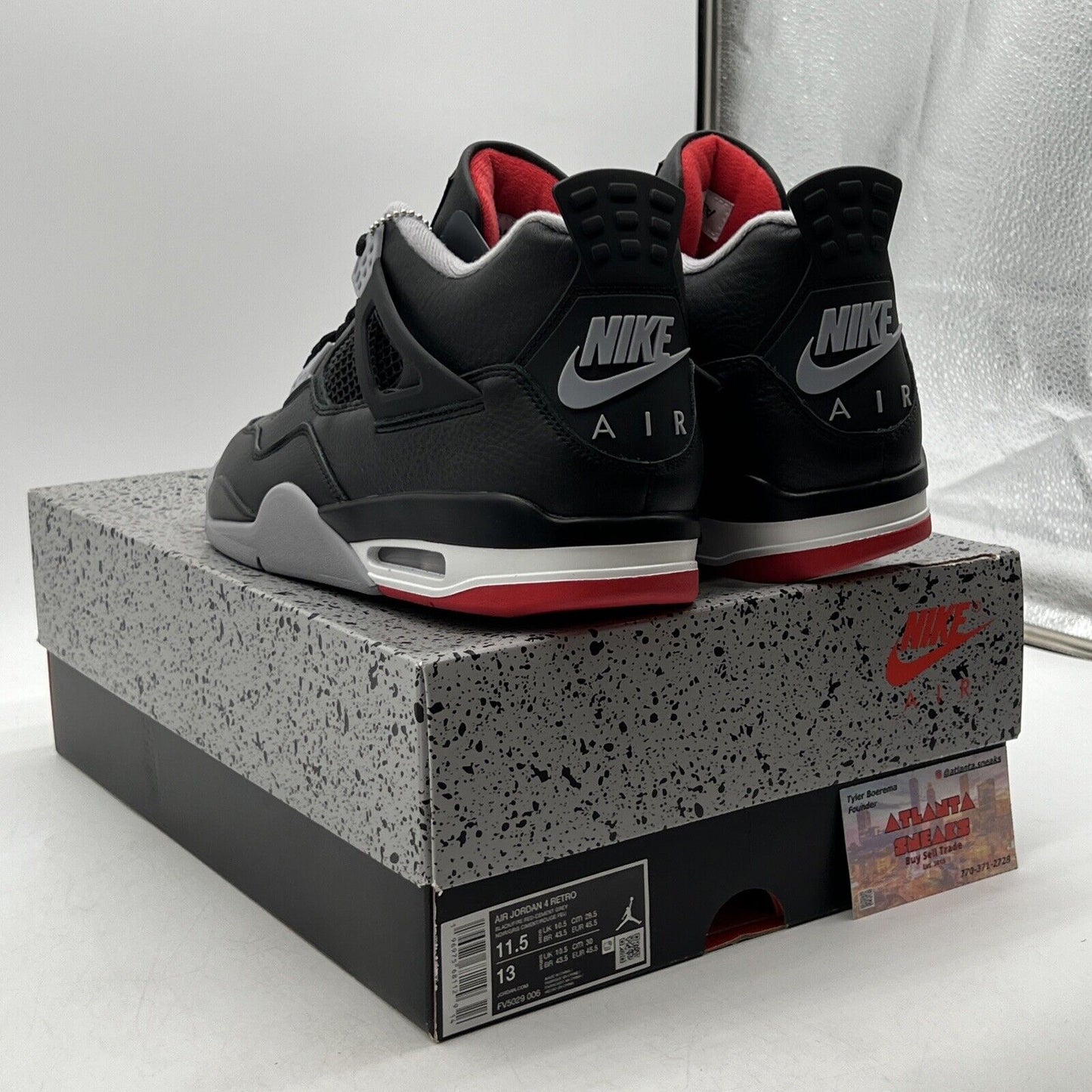 Size 11.5 - Air Jordan 4 Retro Bred Reimagined Red White Leather (FV5029-006)
