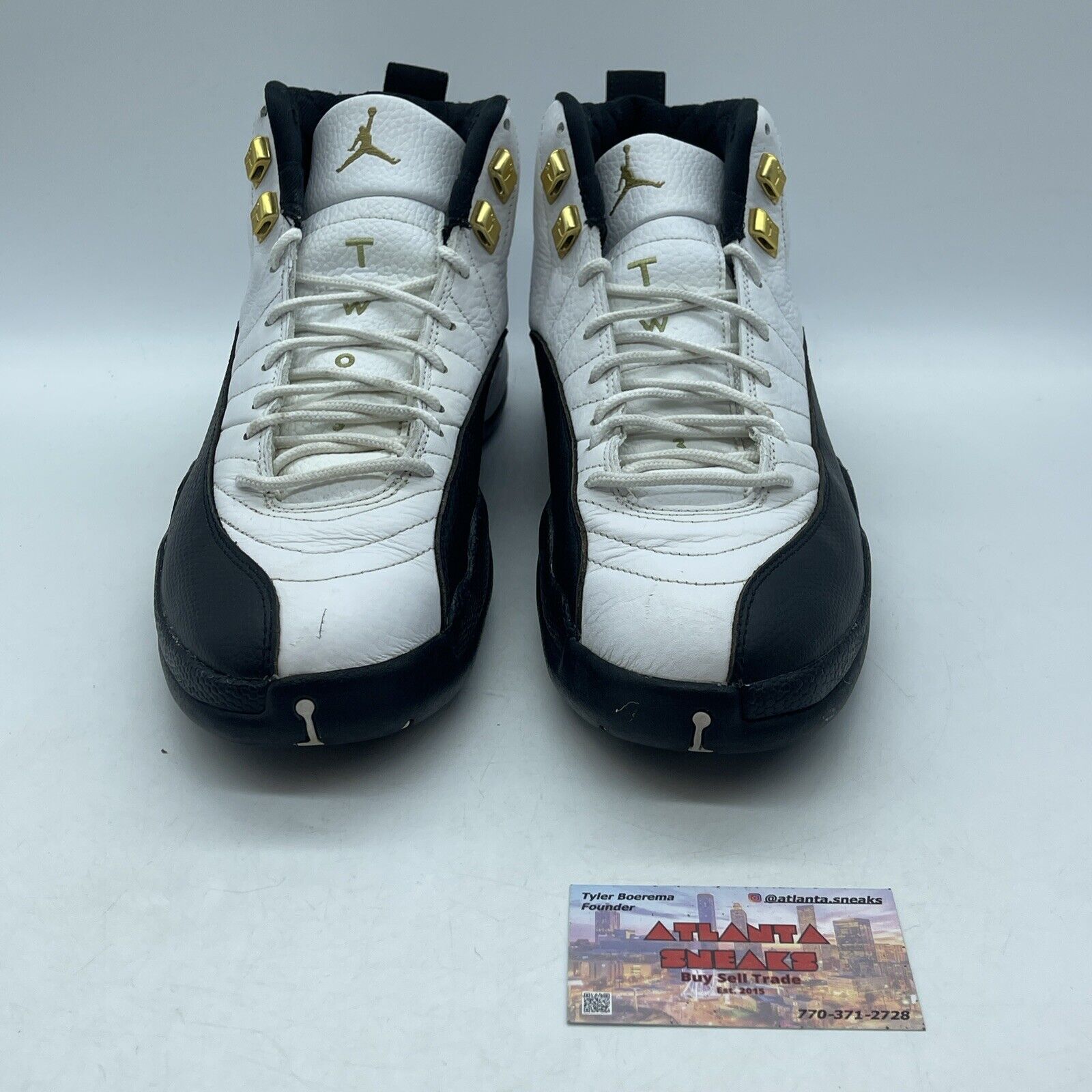 Size 11.5 - Jordan 12 Royalty Black White Gold Leather (CT8013-170)